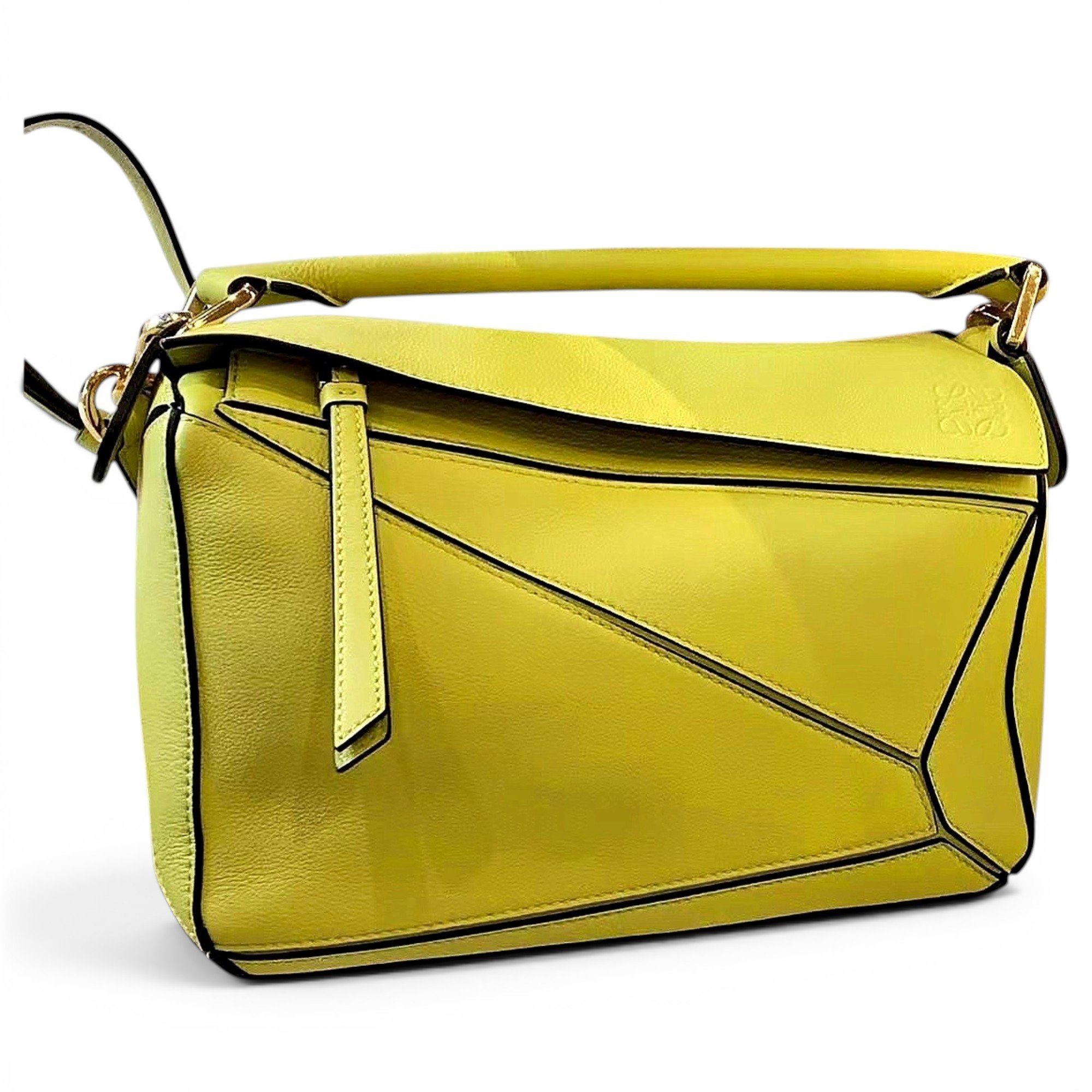 Puzzle leather handbag