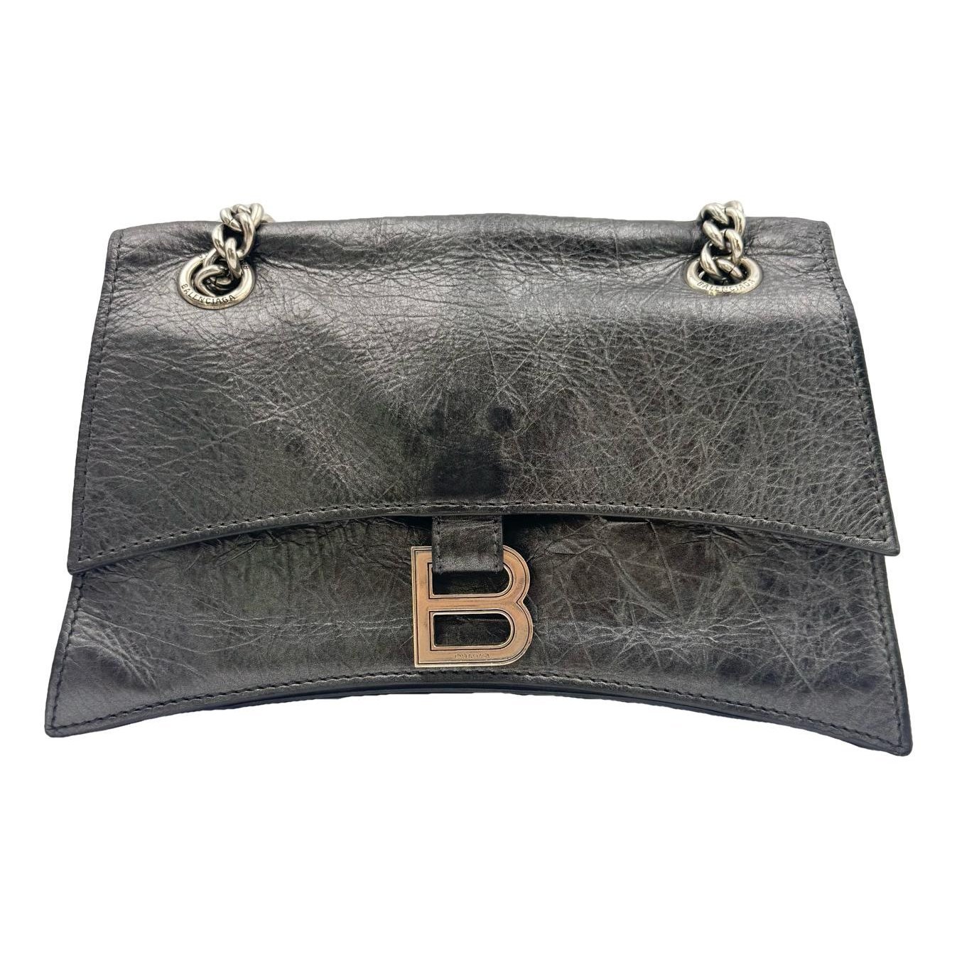 Crush leather handbag