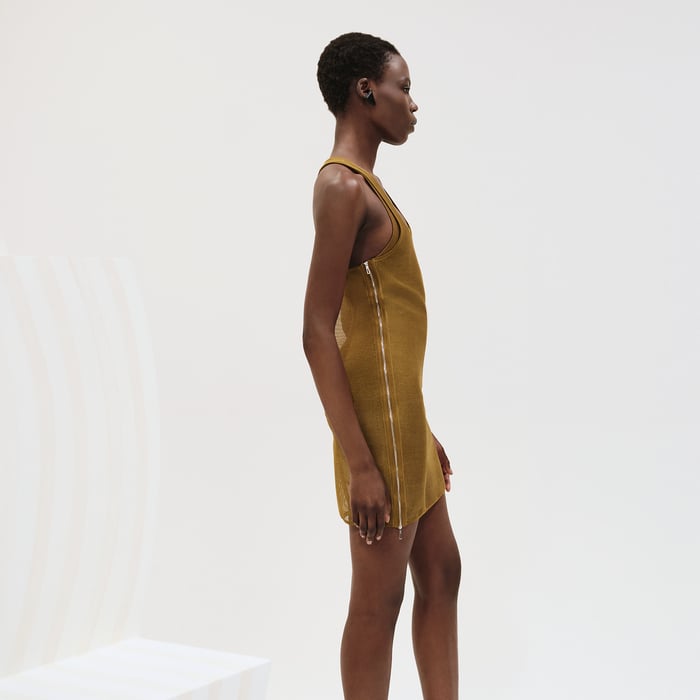 Vert Bronze Sleeveless Short Dress