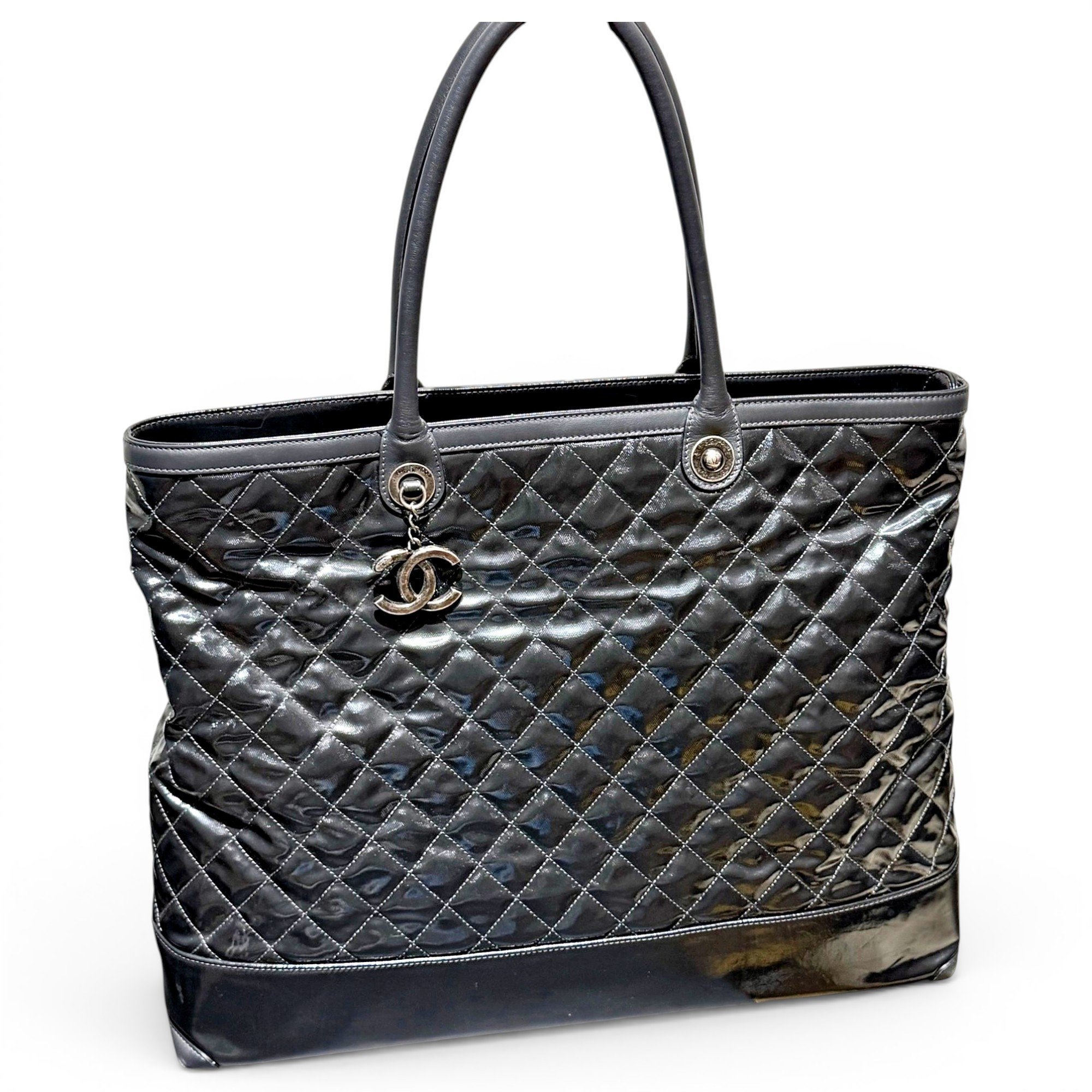 Mademoiselle patent leather tote