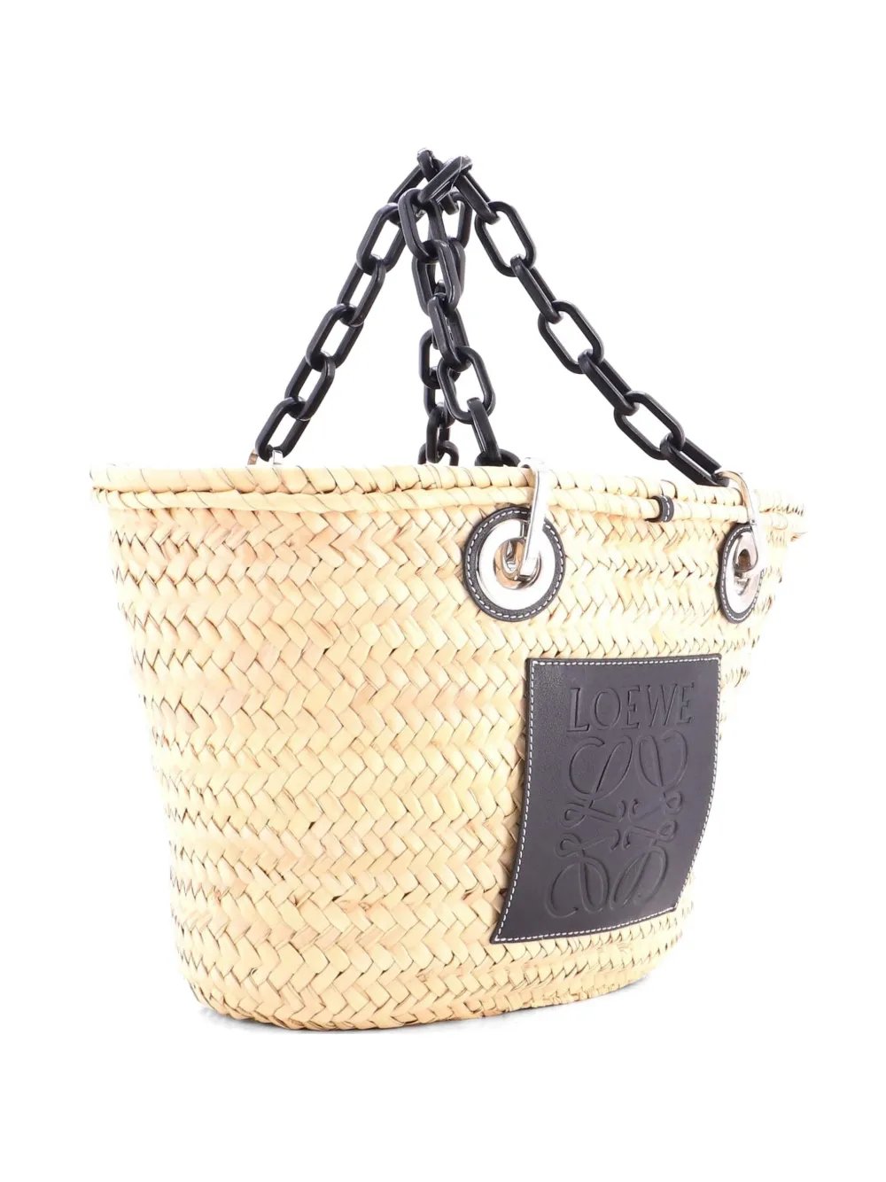 Basket Chain Raffia Medium tote bag