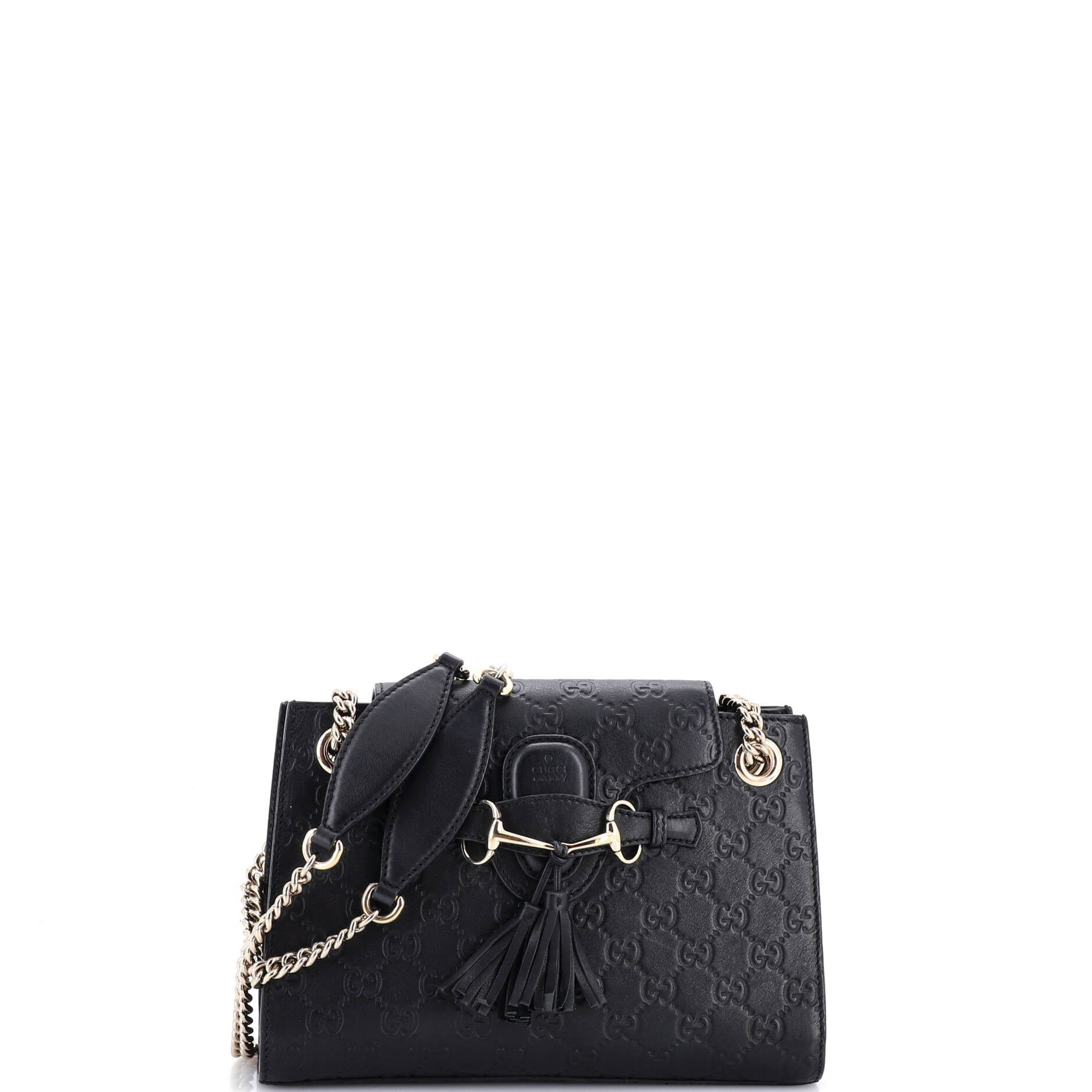 Emily Chain Flap Shoulder Bag Guccissima Leather Small