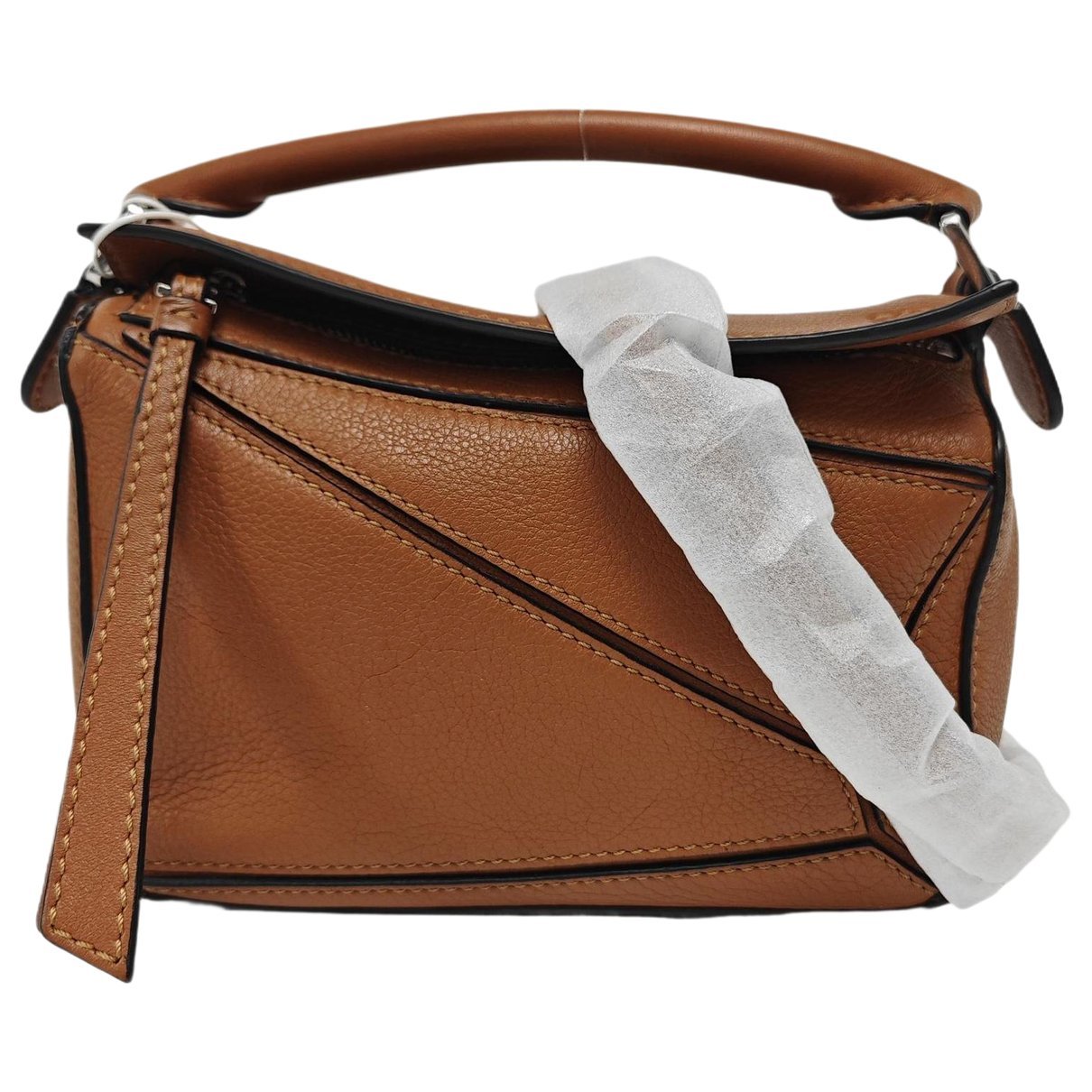 Puzzle leather handbag