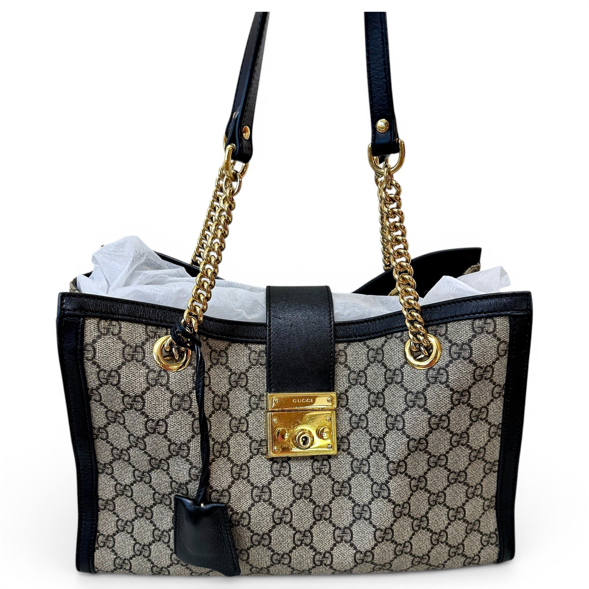 Padlock leather handbag
