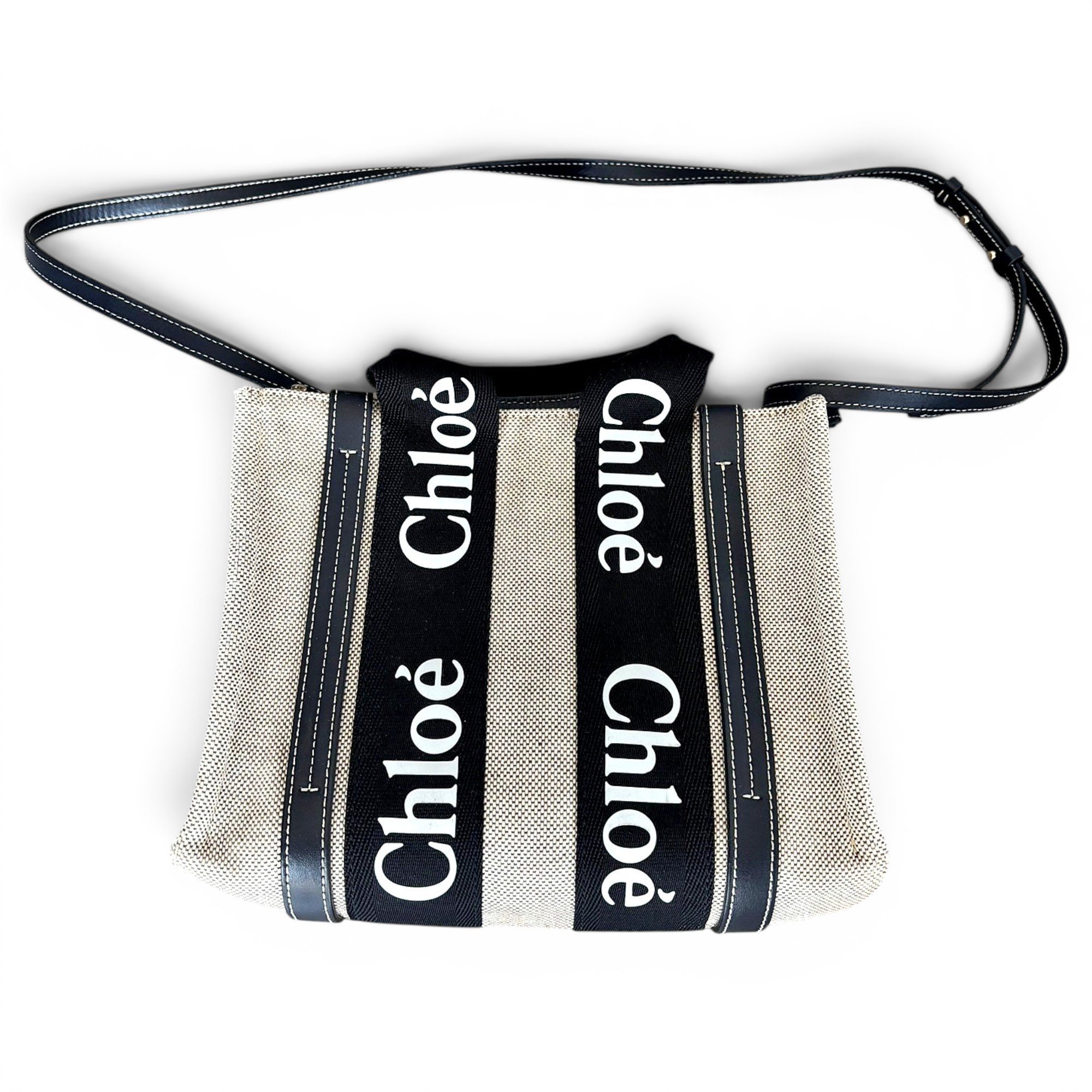 Chloe Woody linen tote