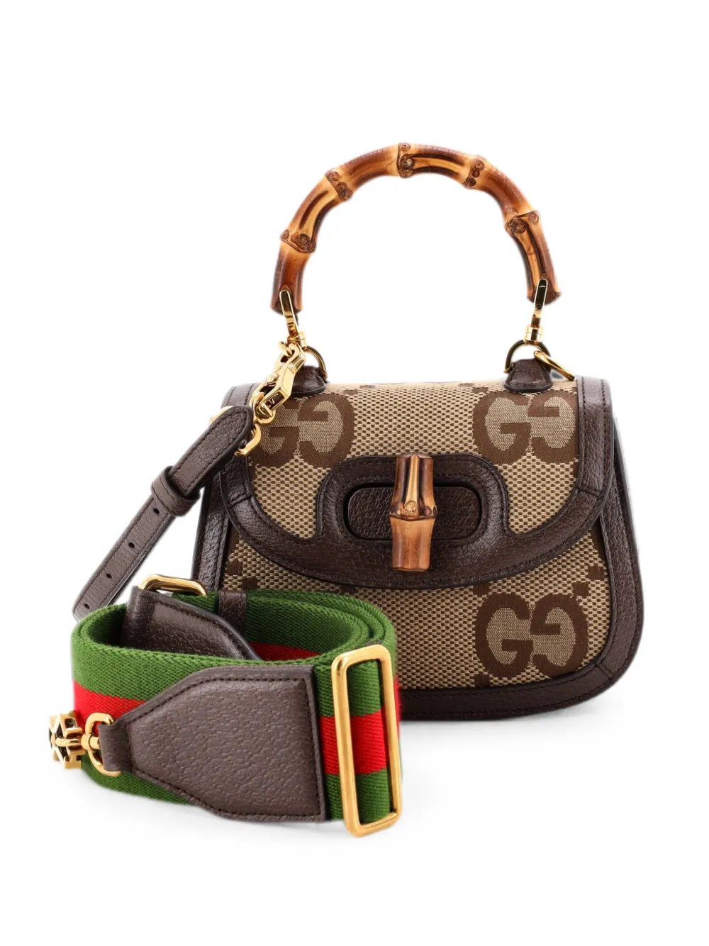 Bamboo 1947 Top Handle Bag Jumbo GG Canvas Mini crossbody bag