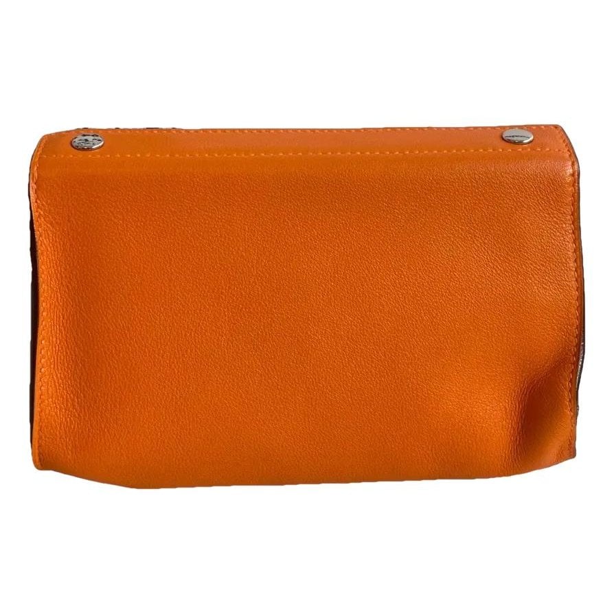 Leather clutch bag
