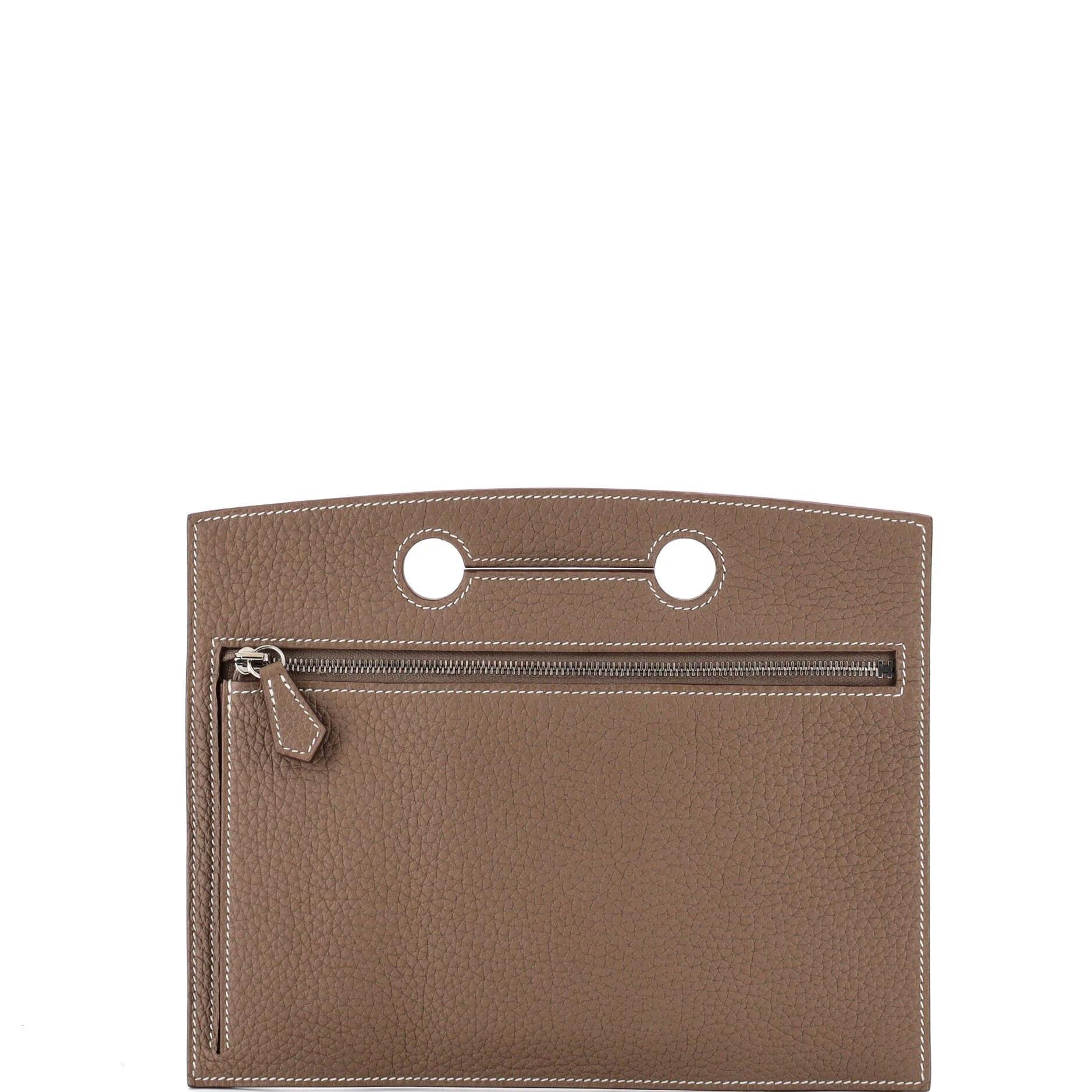 Leather clutch bag
