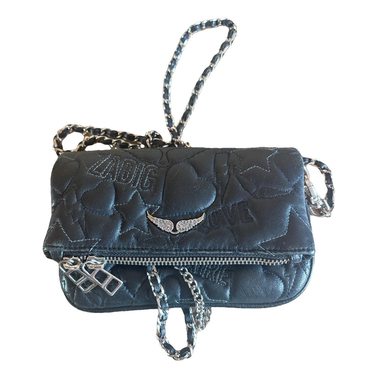Rock leather clutch bag