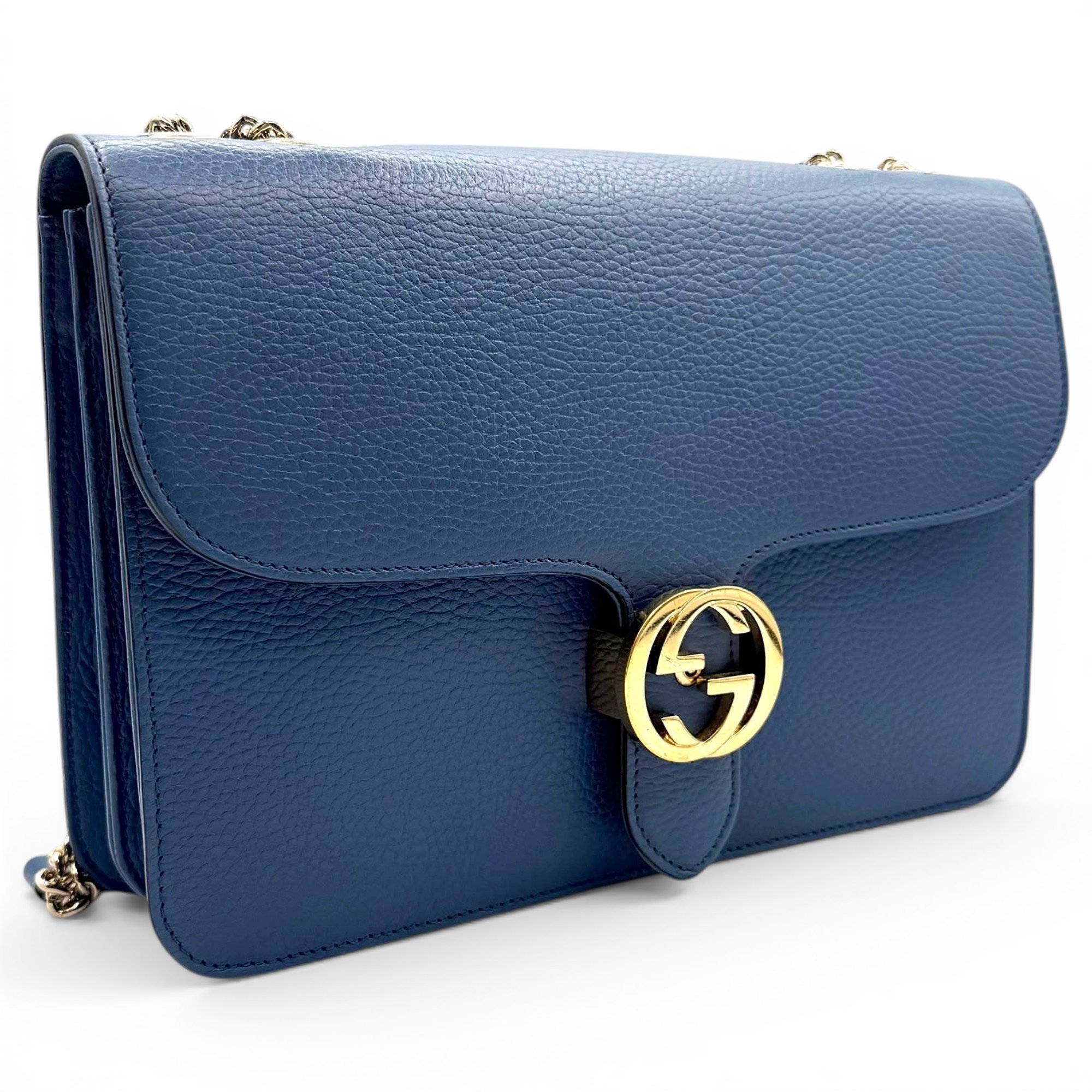 Interlocking leather handbag