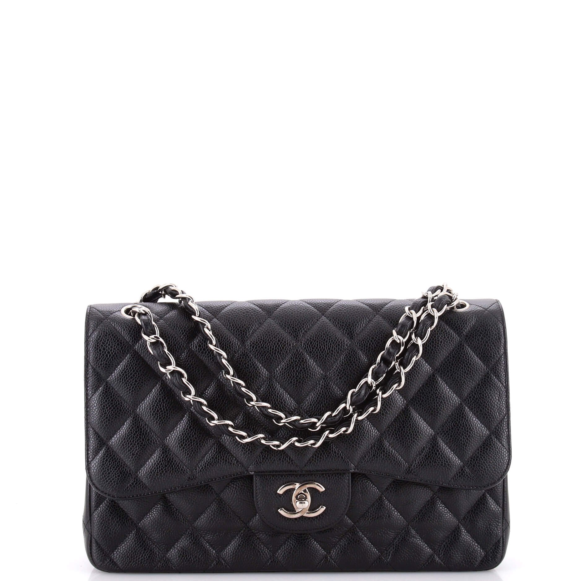 Classic Double Flap Bag Quilted Caviar Jumbo