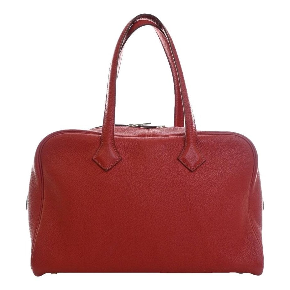 Hermes Victoria Ii 35 Handbag Rouge Garance Clemence Leather 2009