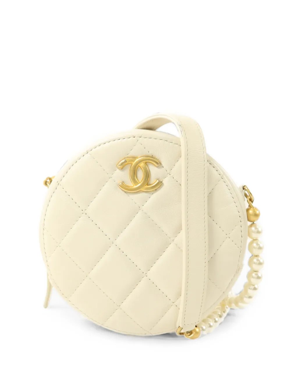 quilted pearl-chain cross body bag