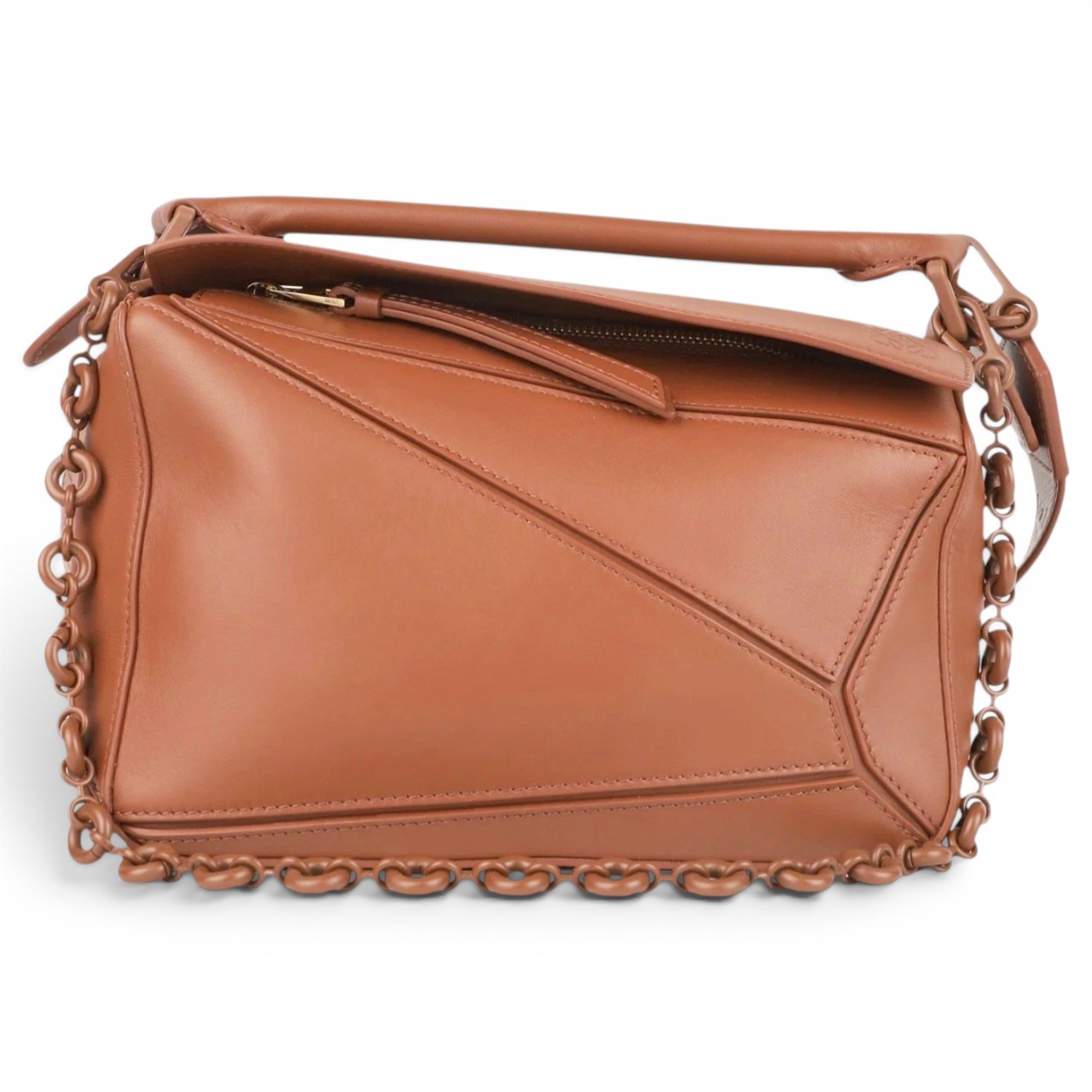 Puzzle leather handbag