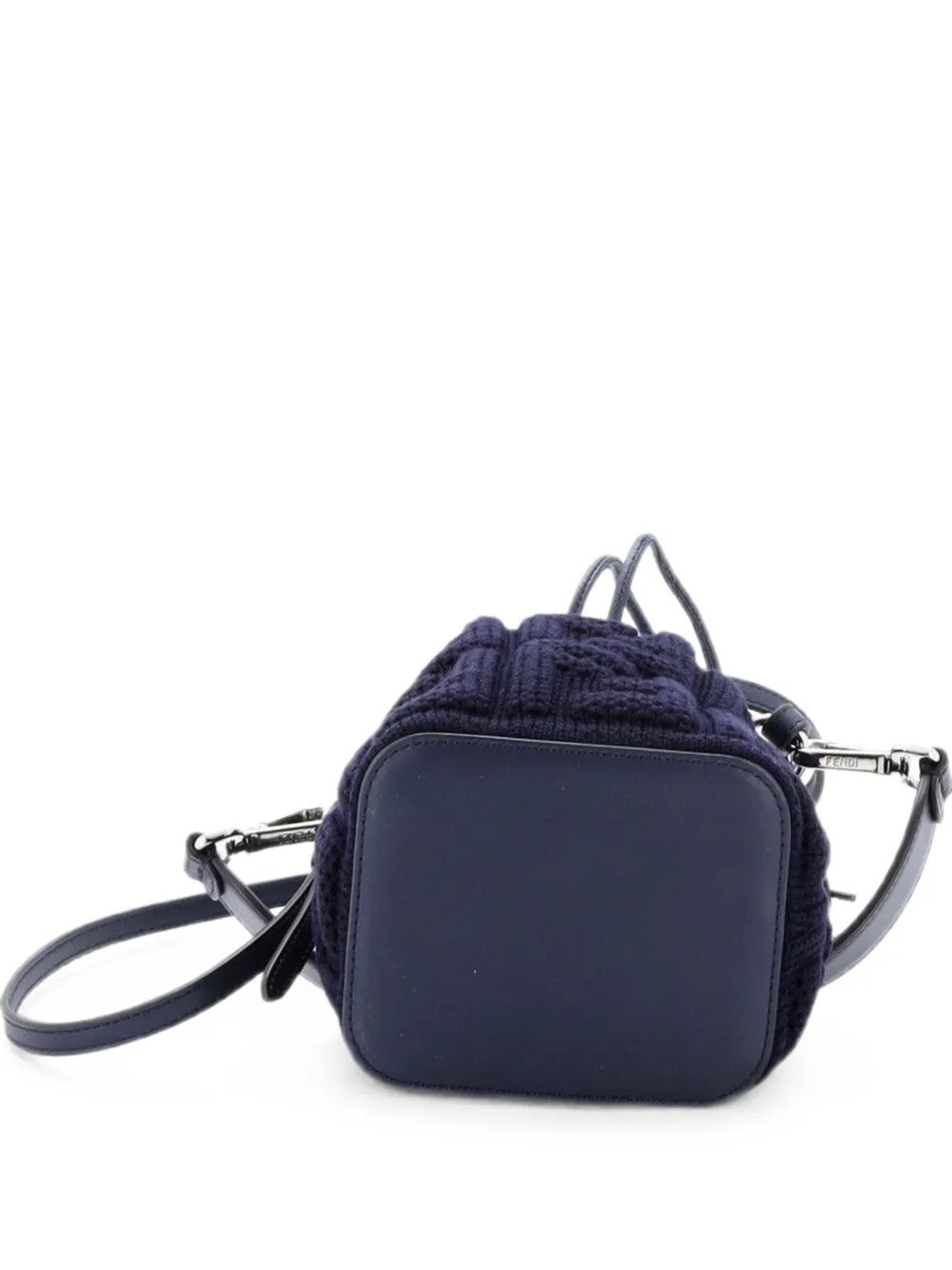 Mon Tresor Zucca Knit with Leather Mini bucket bag