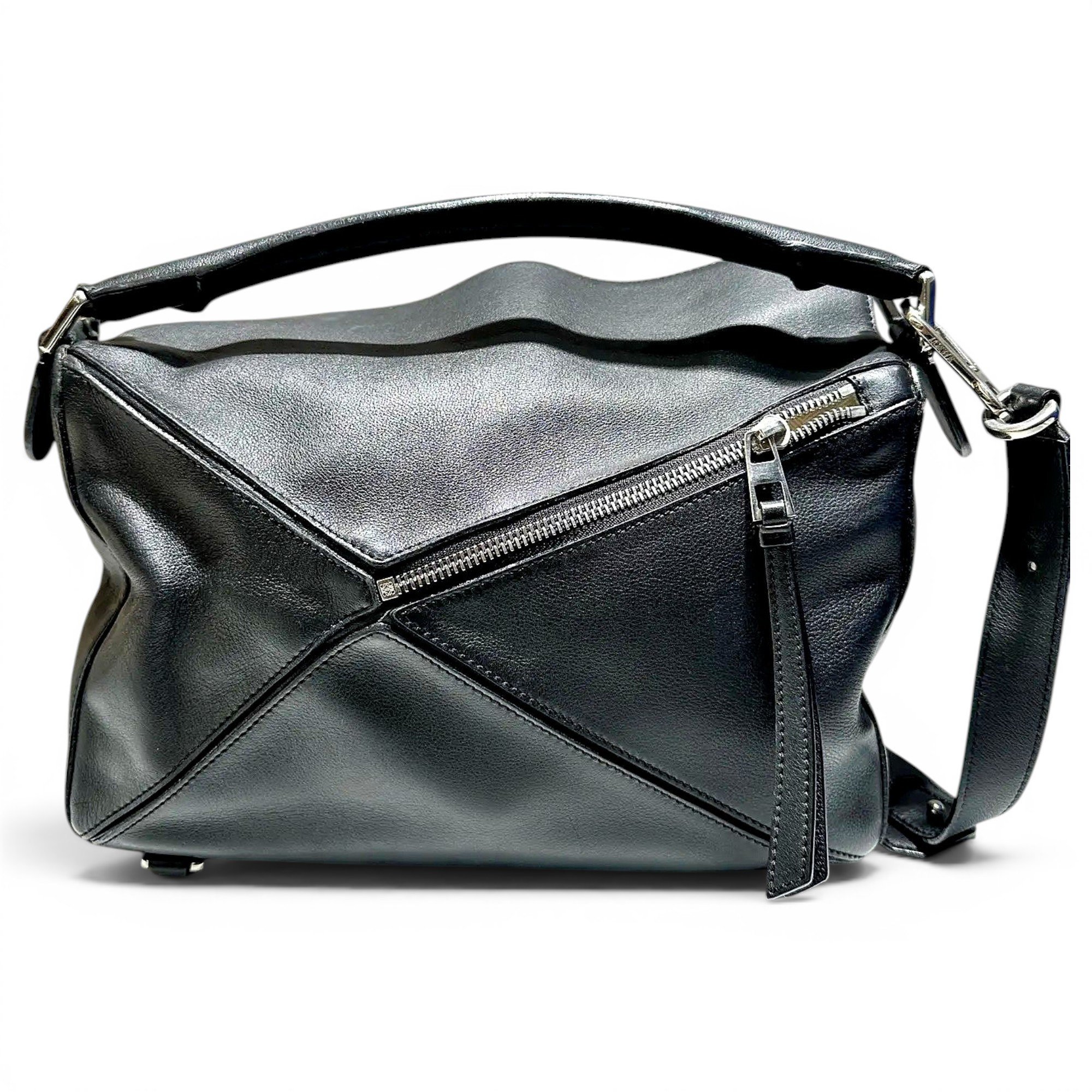 Puzzle leather crossbody bag