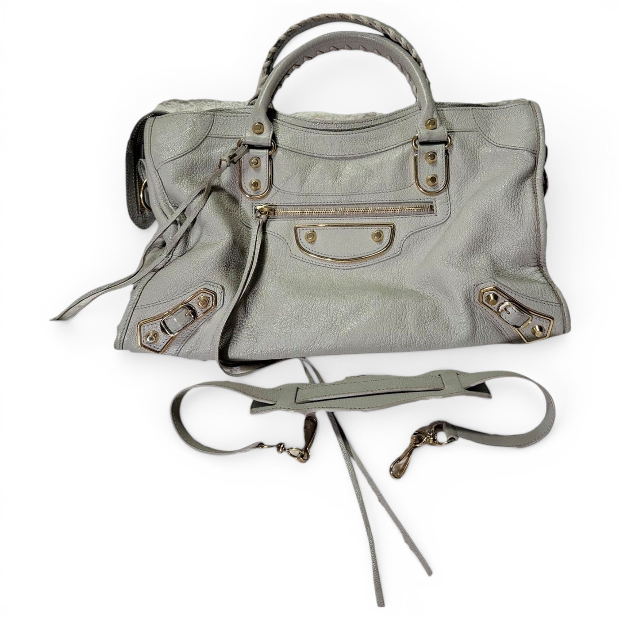 Classic Metalic leather handbag