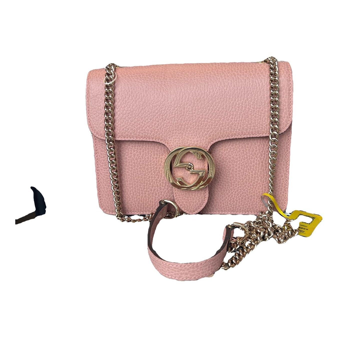 Interlocking leather handbag
