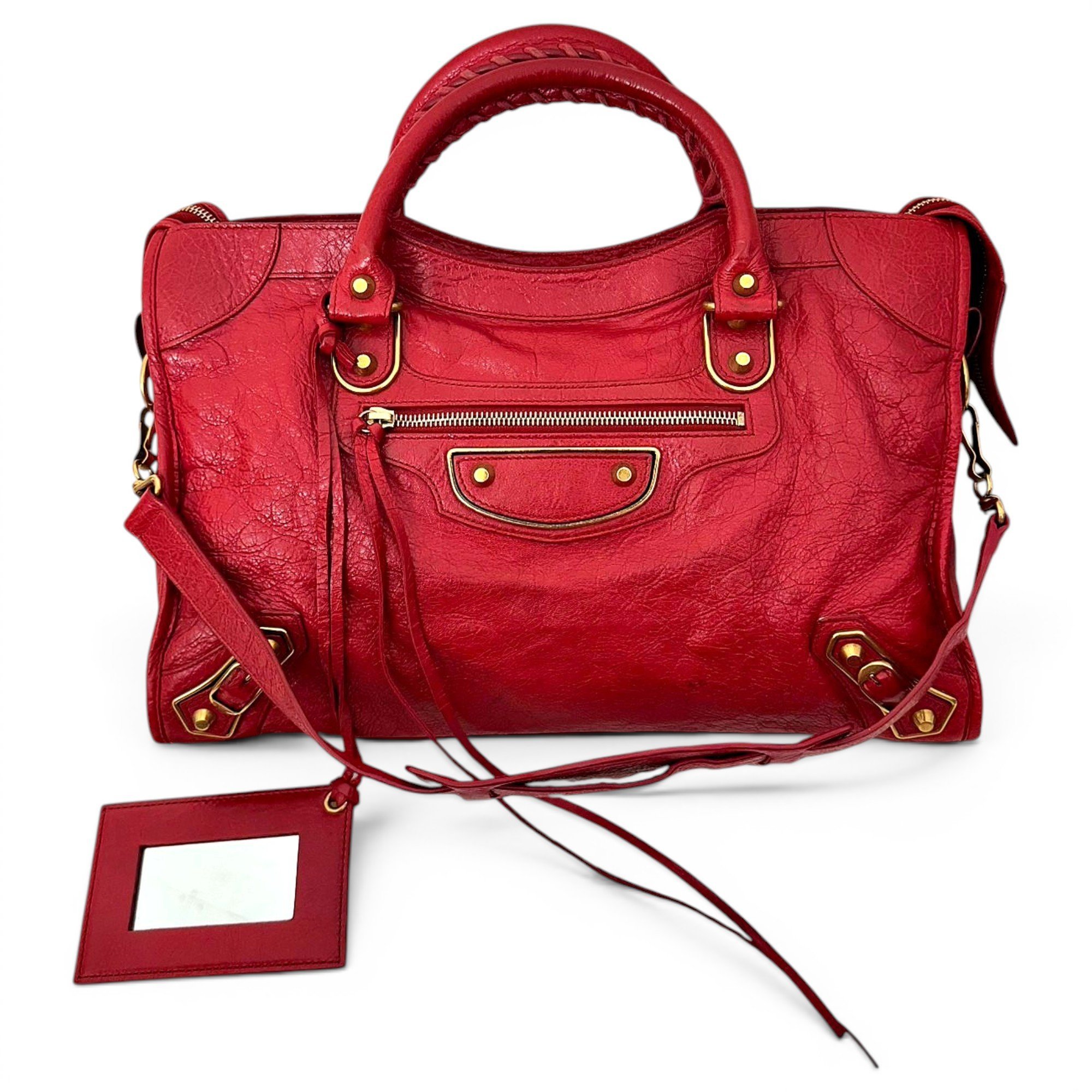 City leather handbag
