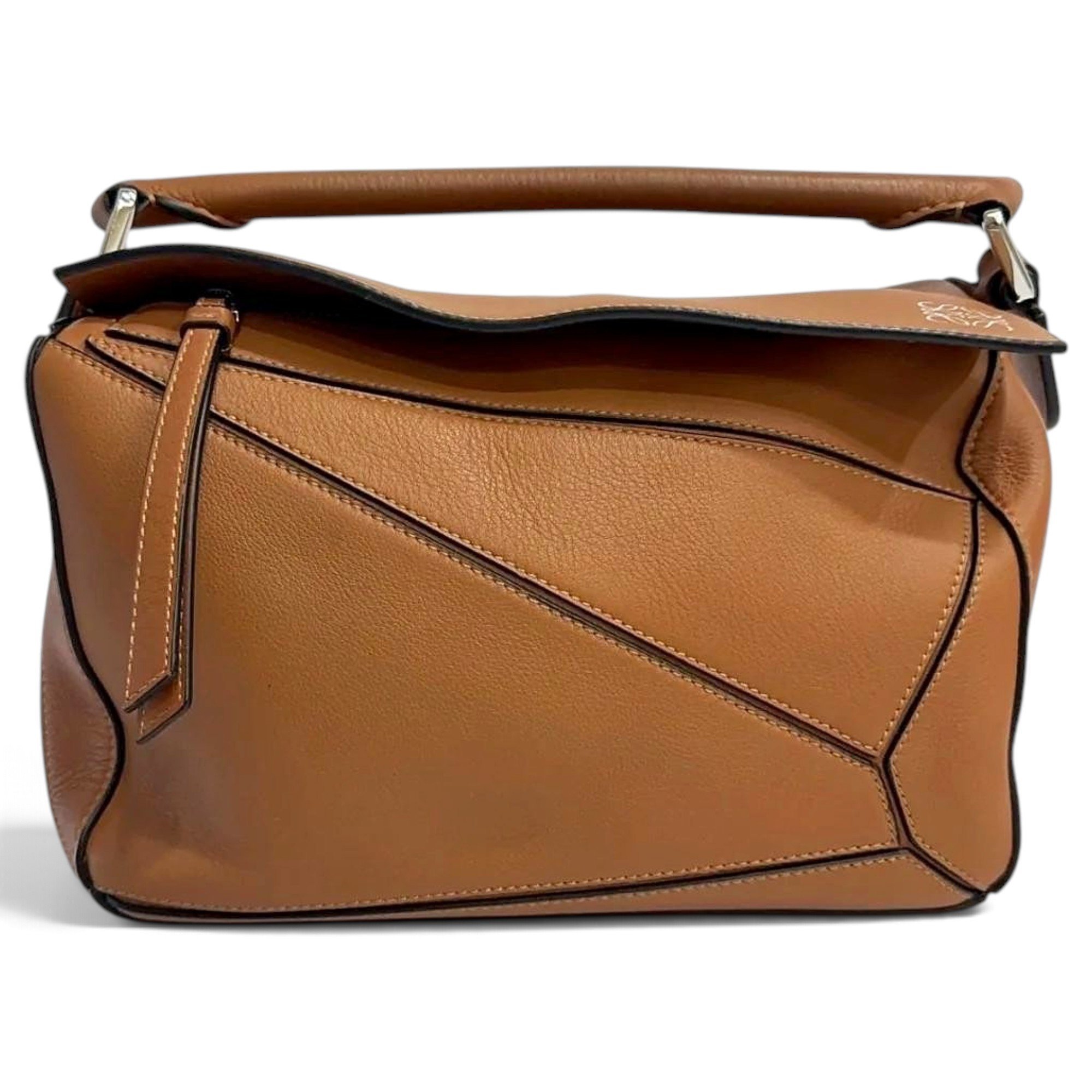 Puzzle leather handbag