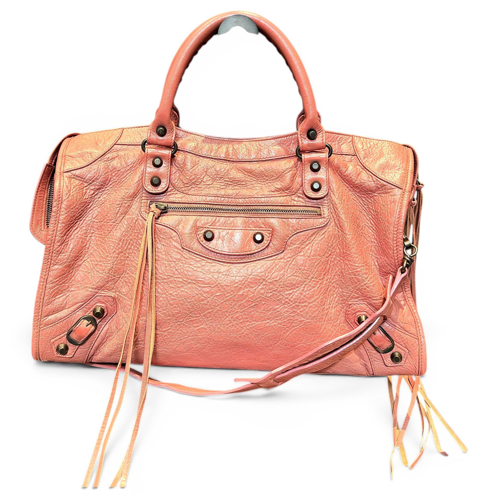 City leather handbag