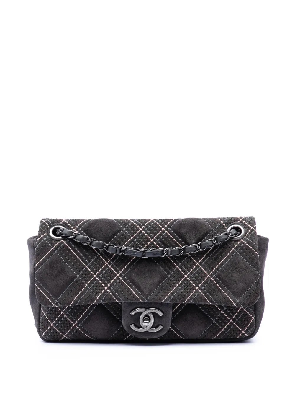 2013-2014 Paris Edinburgh Medium Stitched Suede Saltire Single Flap shoulder bag