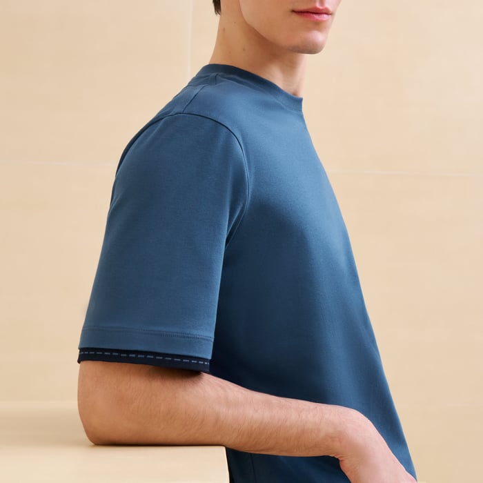 Bleu Turquin "Piqures Sellier" T-shirt