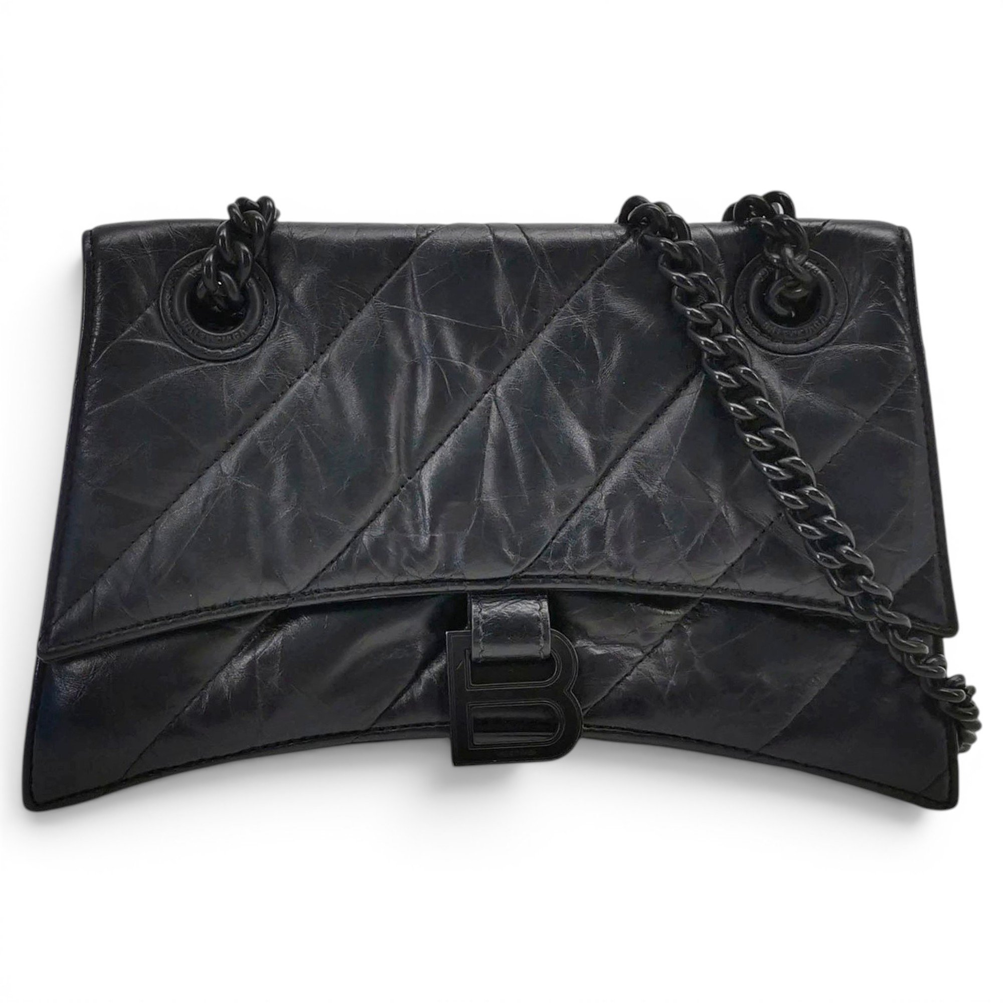 Crush leather handbag