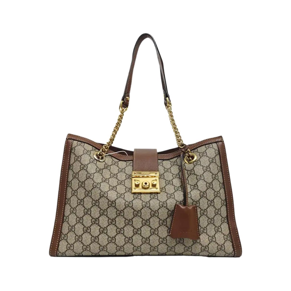 Padlock leather handbag
