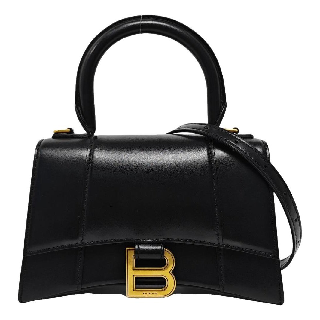 Hourglass leather handbag