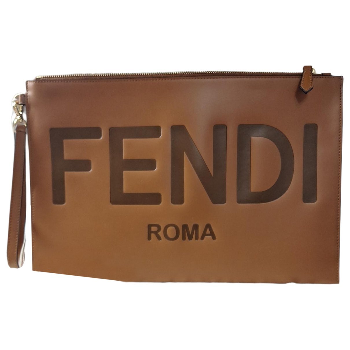 Leather clutch bag