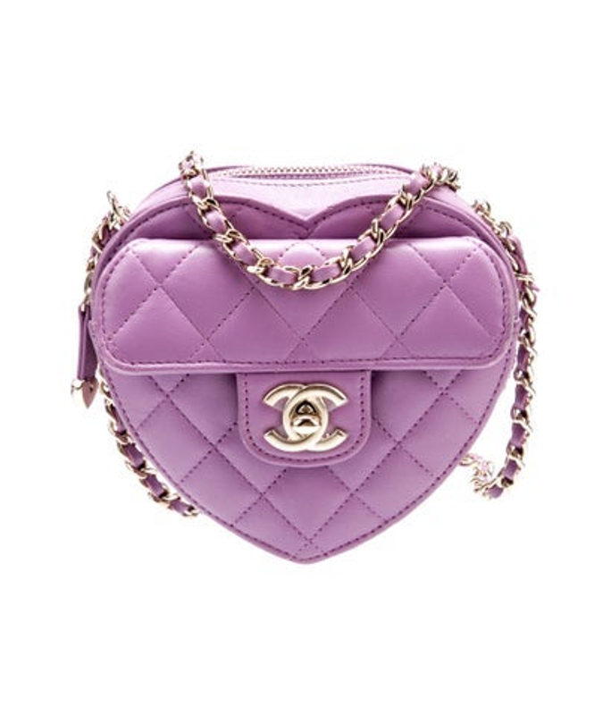 Chanel 2022 Mini Cc In Love Heart Clutch W Chain