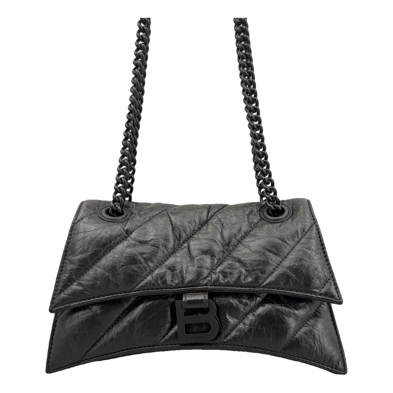 Crush leather handbag