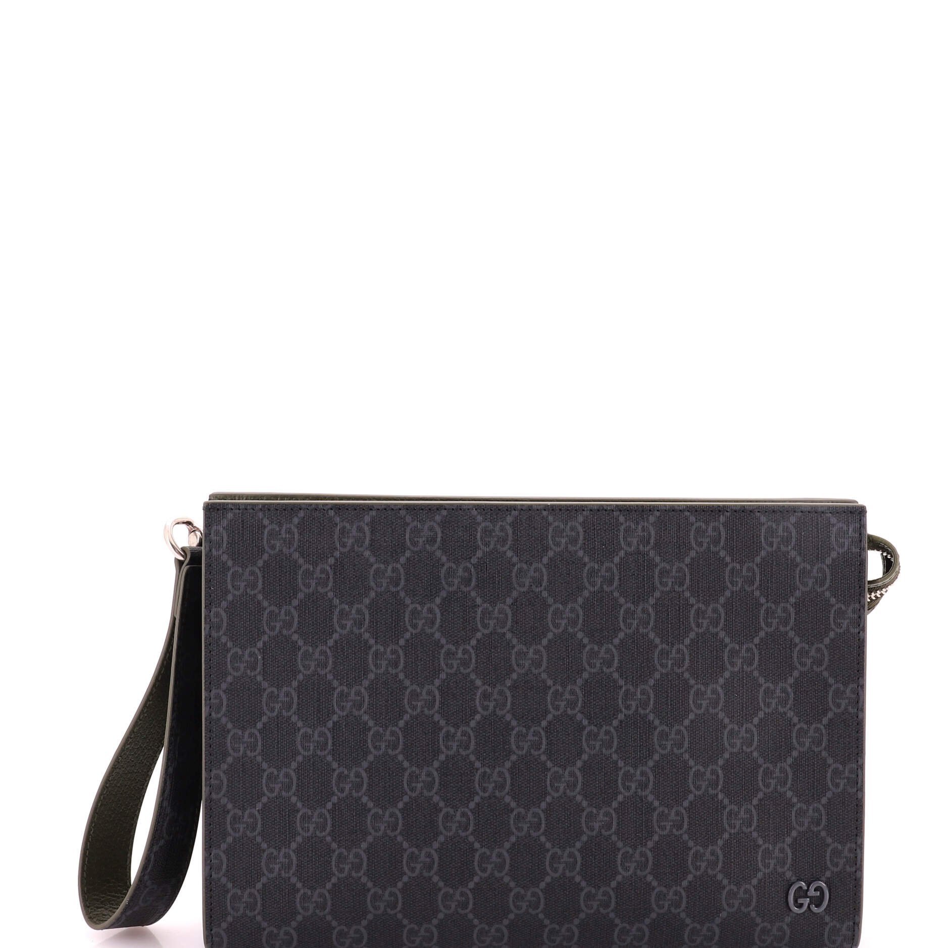 Leather clutch bag