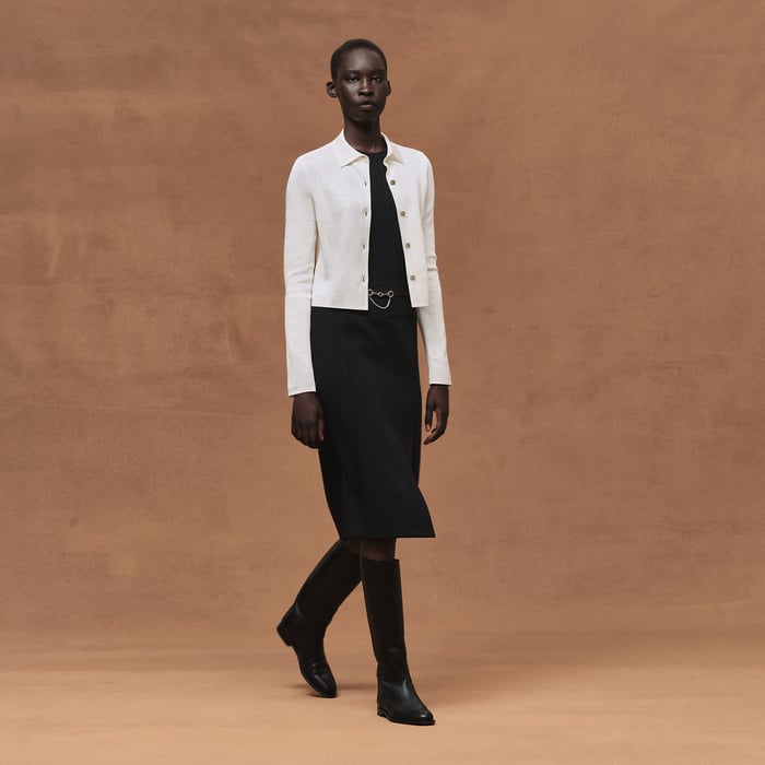 Blanc Nacre "Ferronnerie" Long-sleeve Cardigan