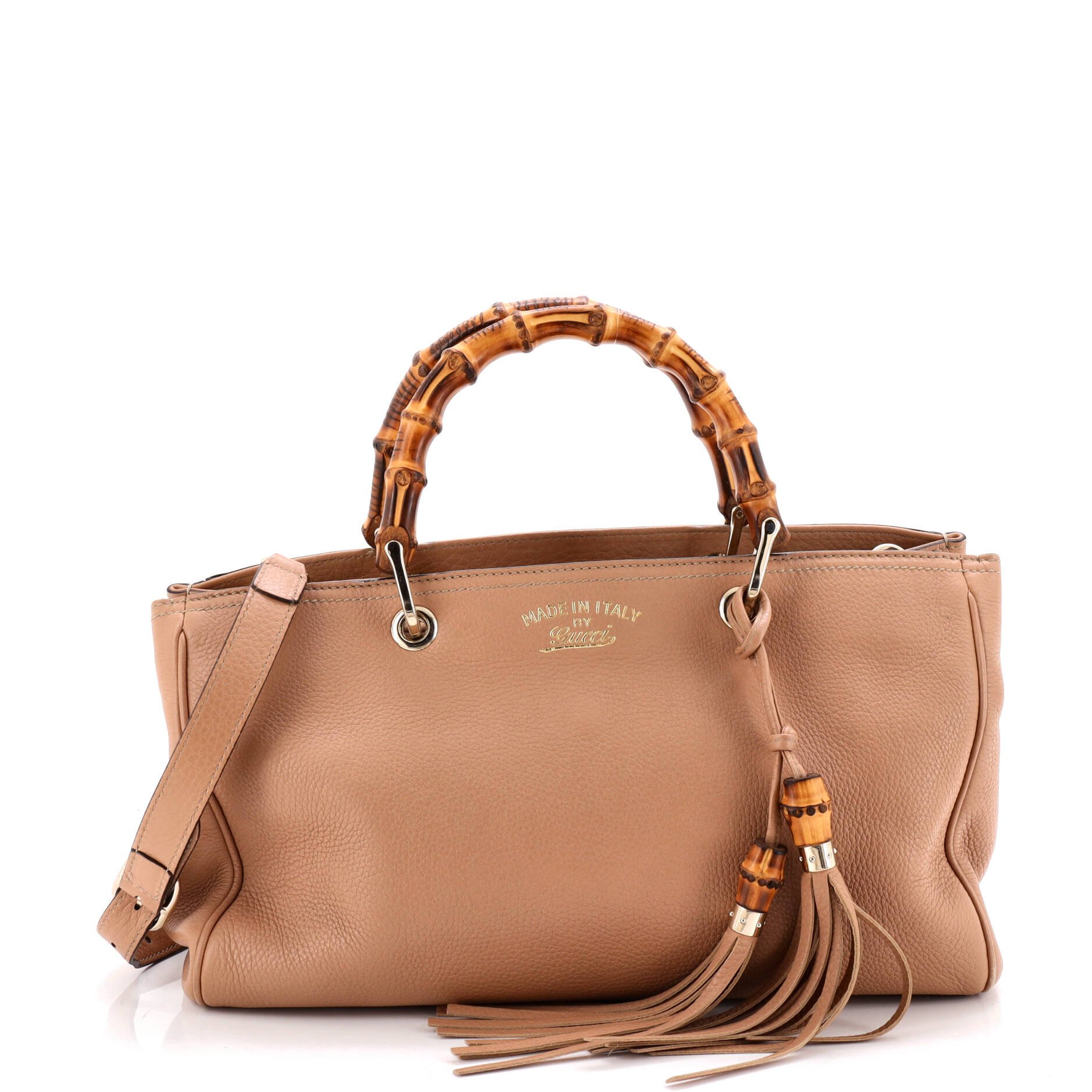 Bamboo Shopper Tote Leather Medium