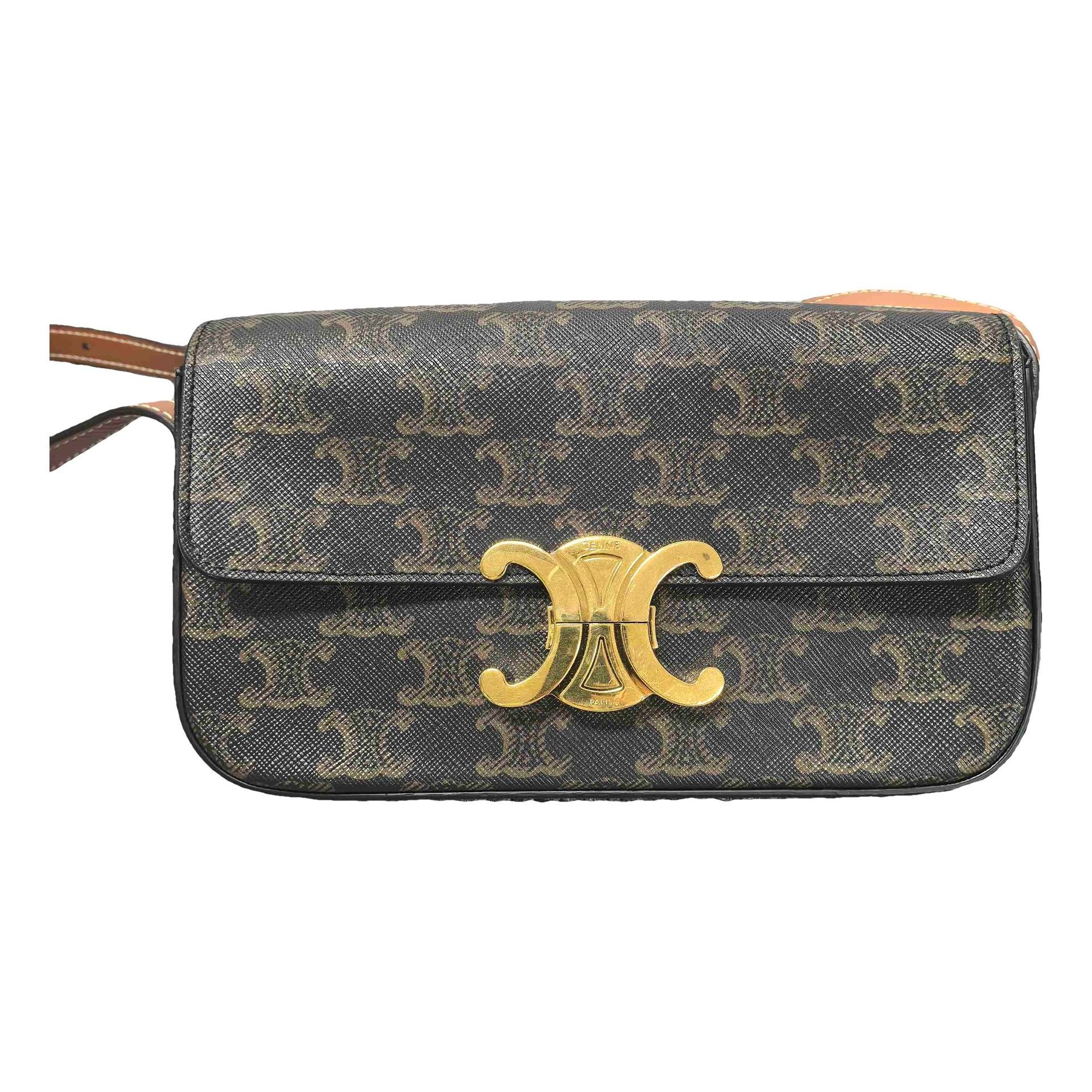 Triomphe chain leather handbag