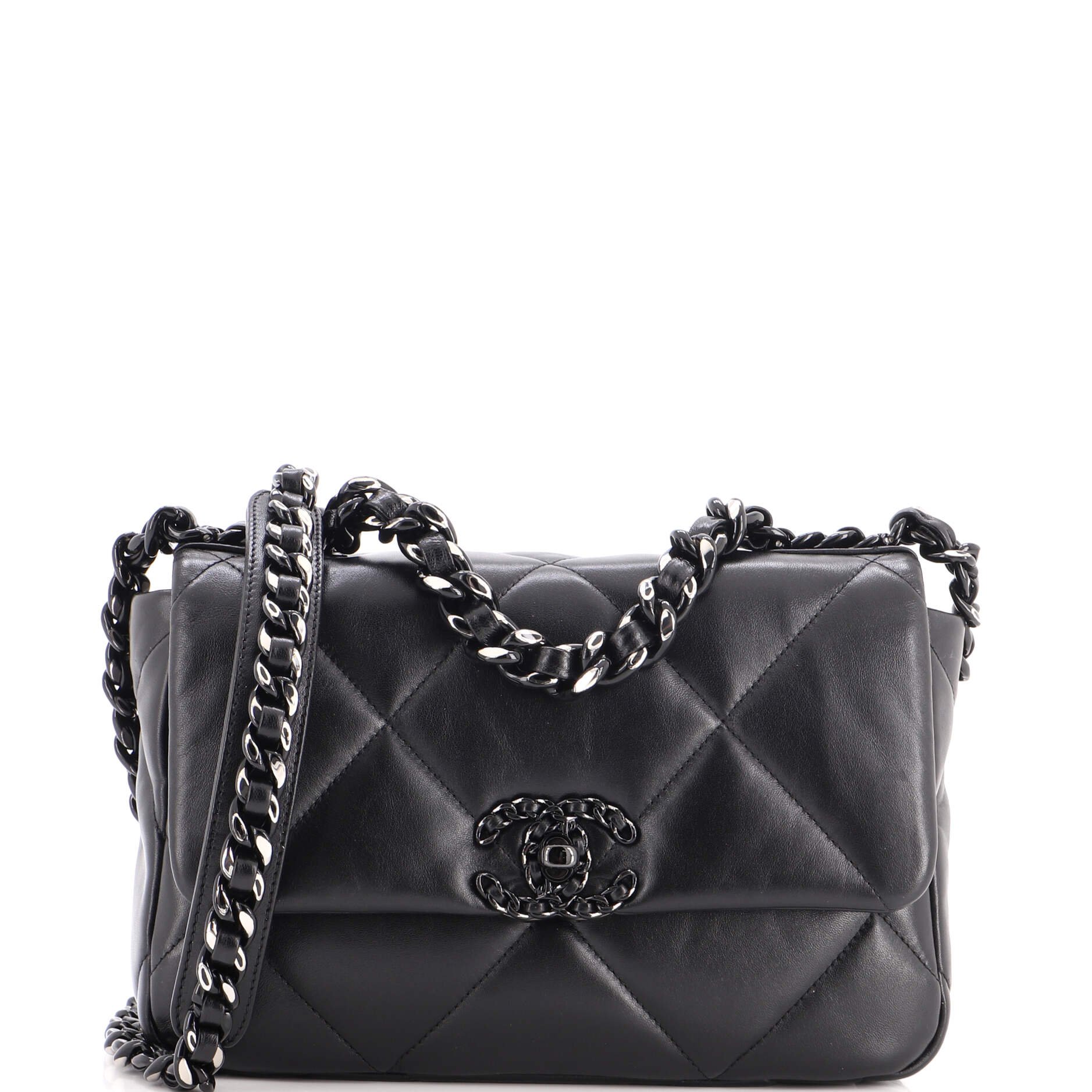 So Black 19 Flap Bag Quilted Lambskin Medium