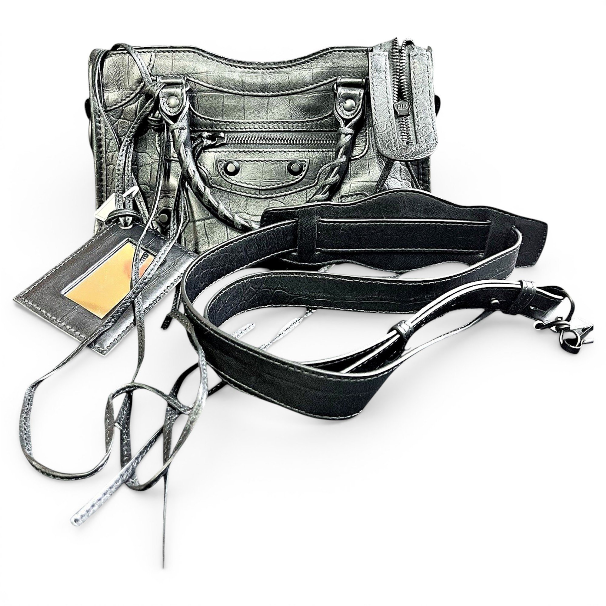 City leather handbag