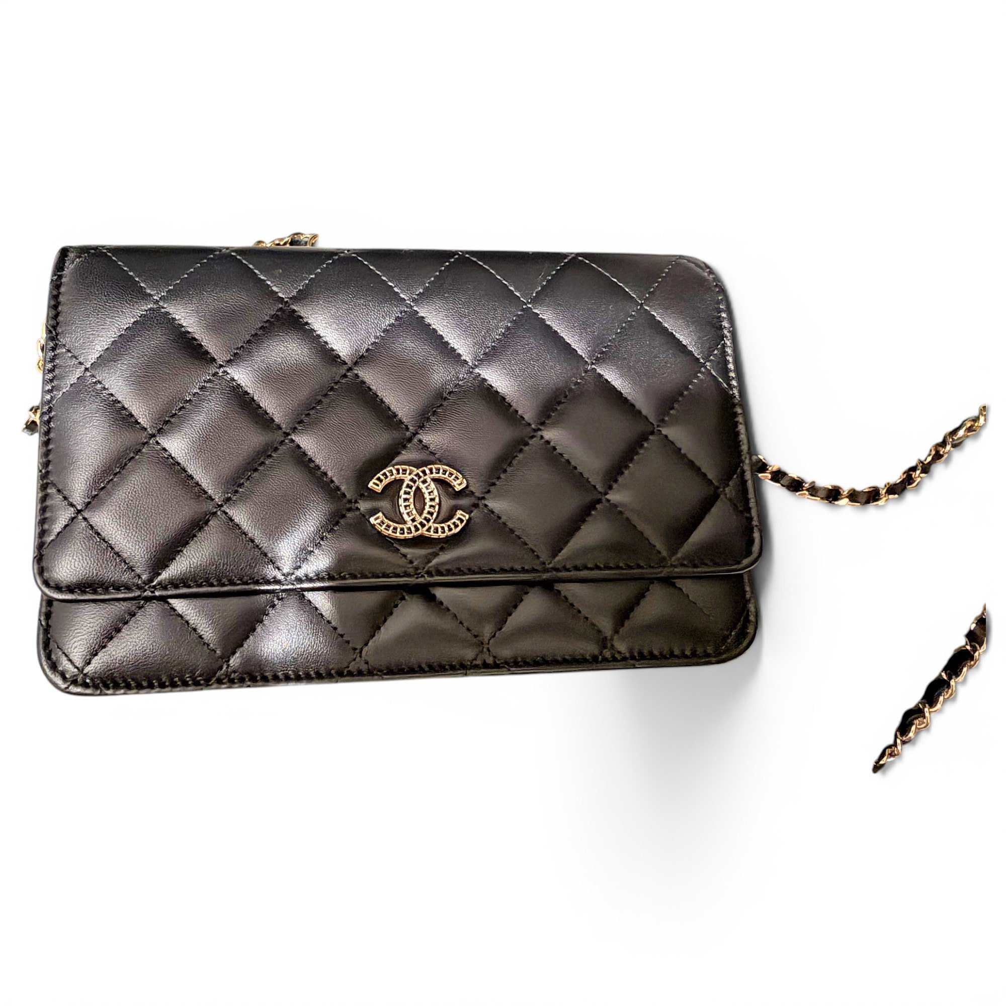 Wallet On Chain leather handbag