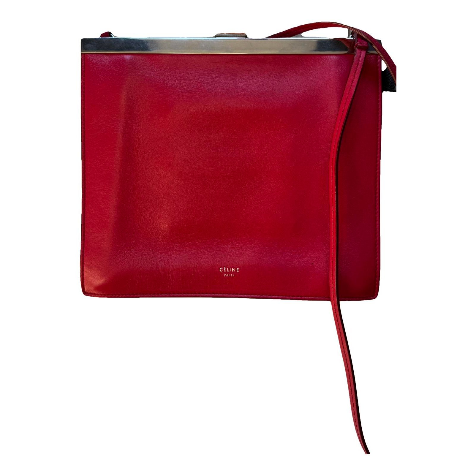 Clasp leather crossbody bag