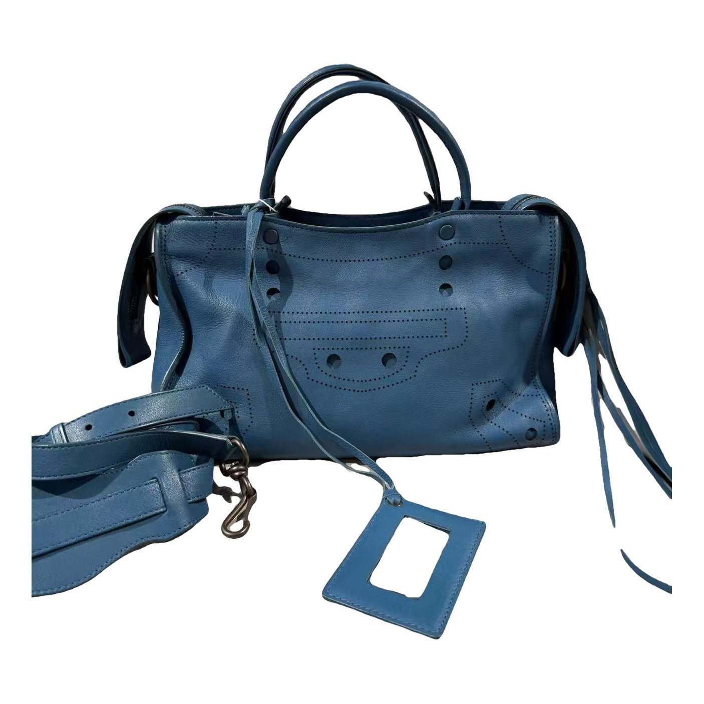 City leather handbag
