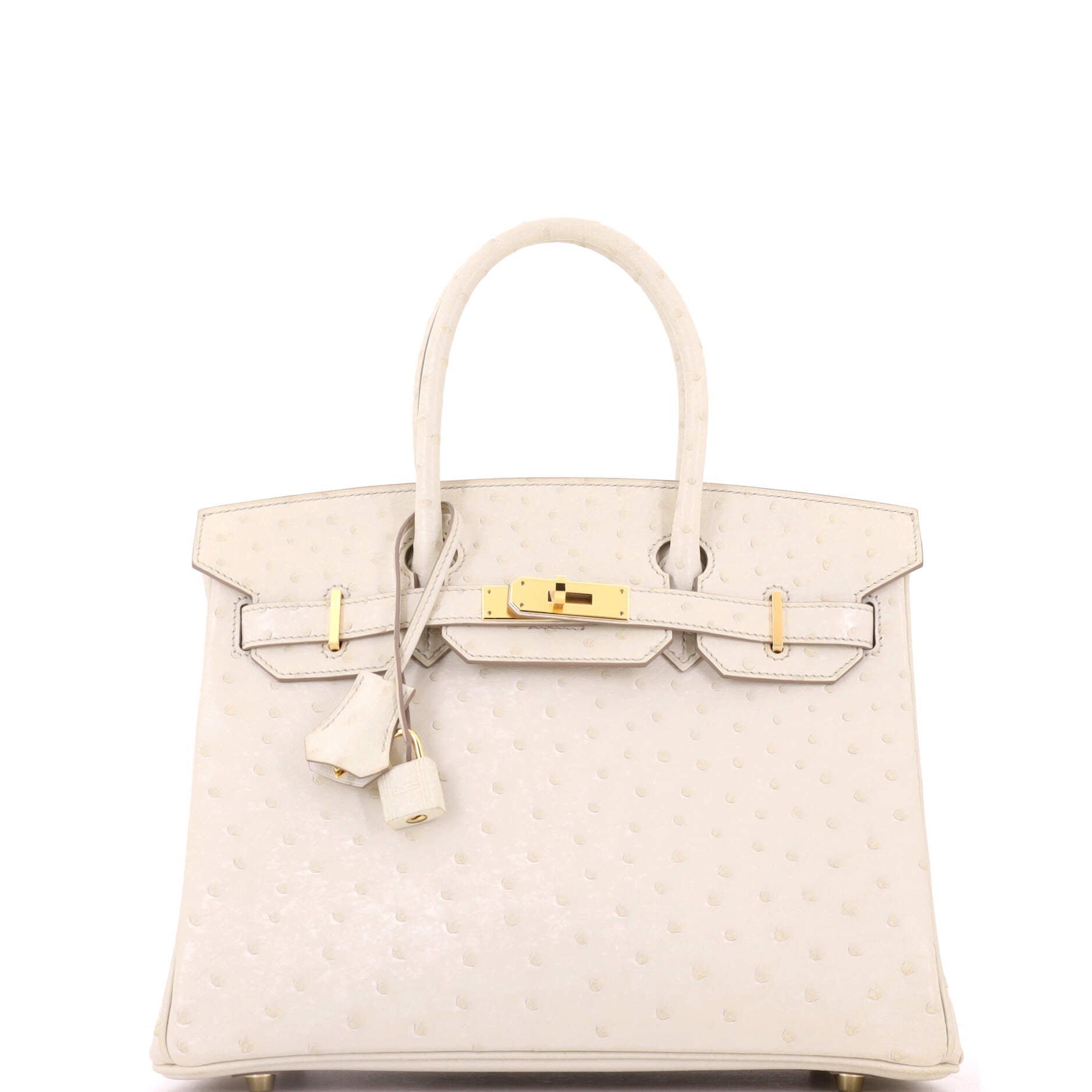 Birkin Handbag Béton Ostrich with Gold Hardware 30