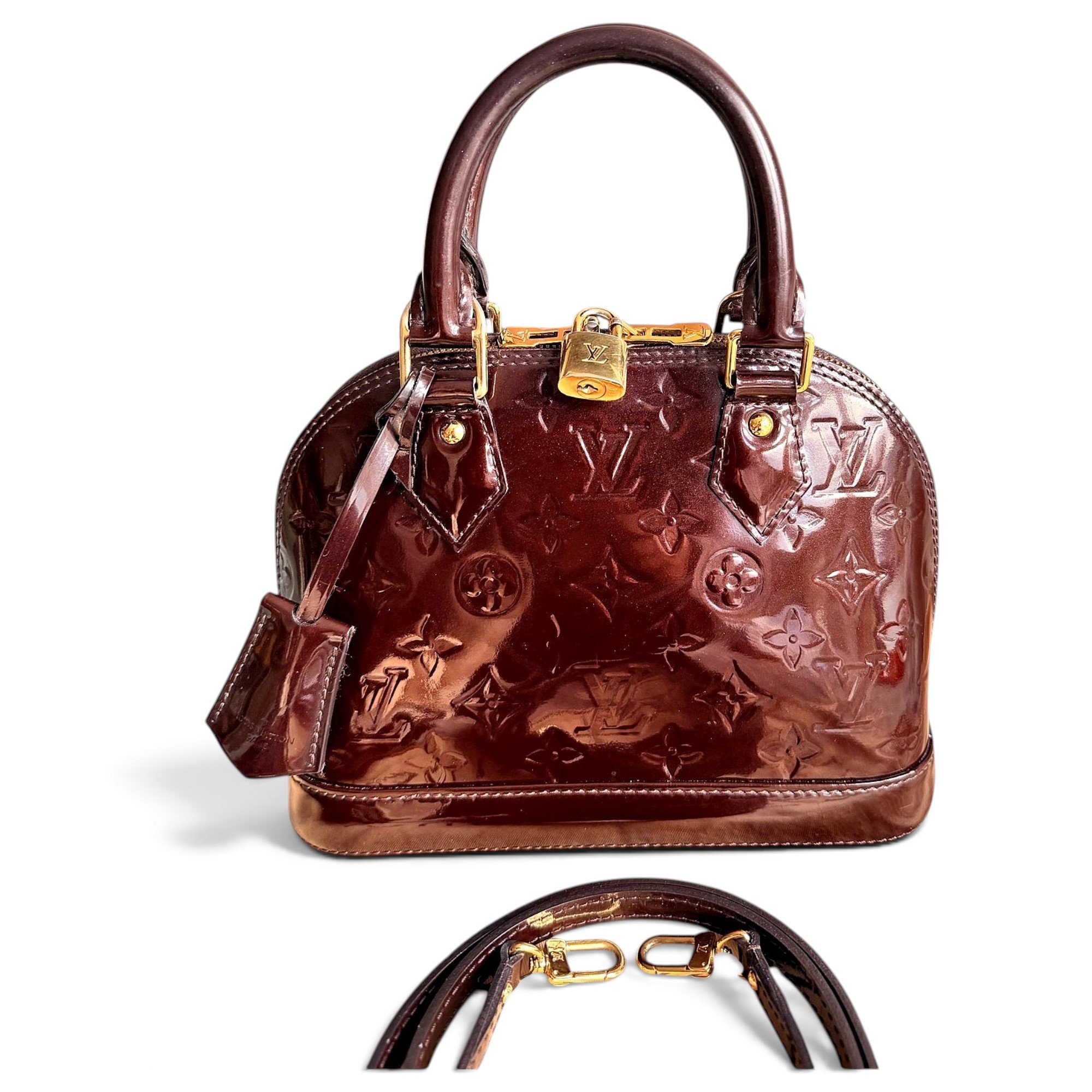 Louis Vuitton Alma BB patent leather handbag