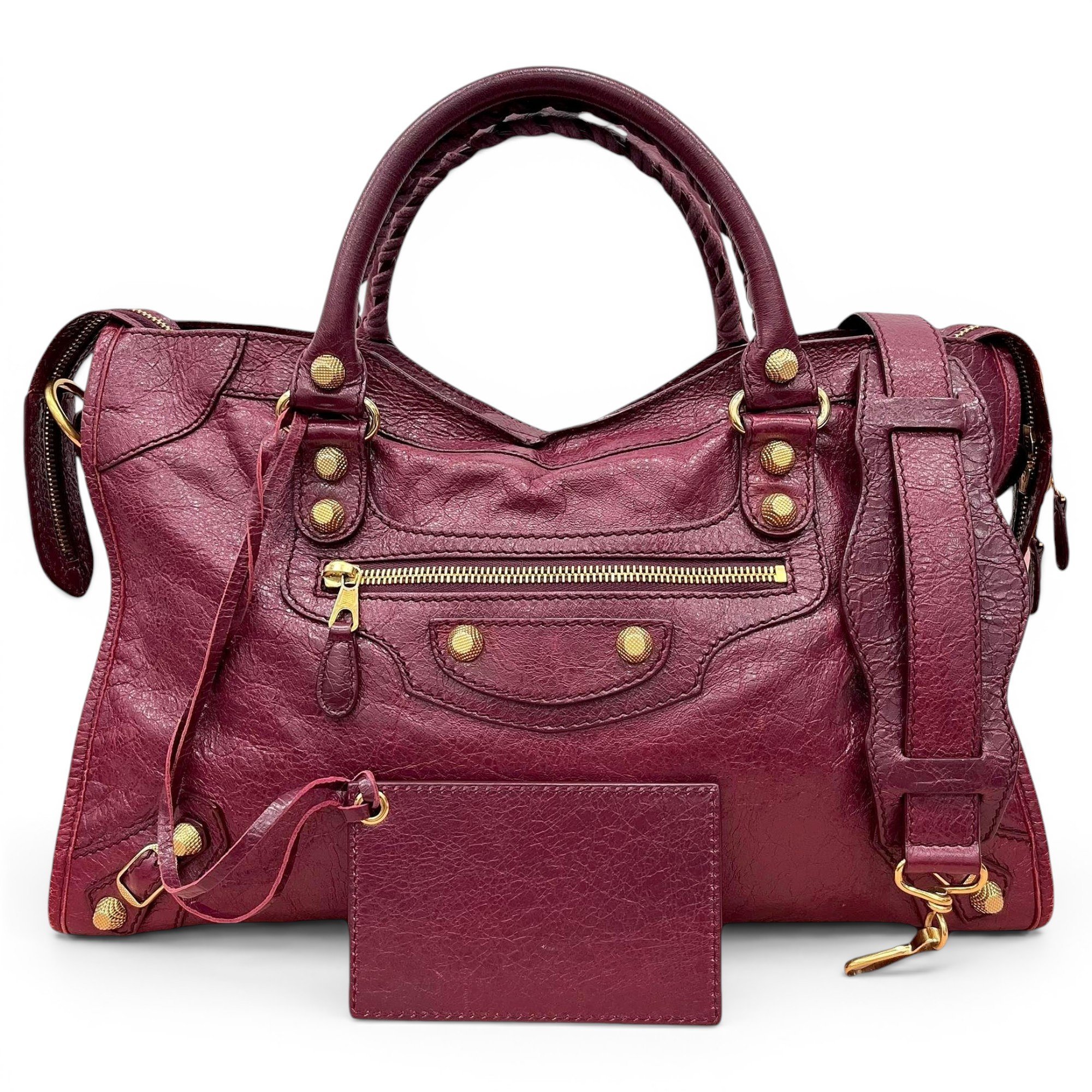 City leather handbag