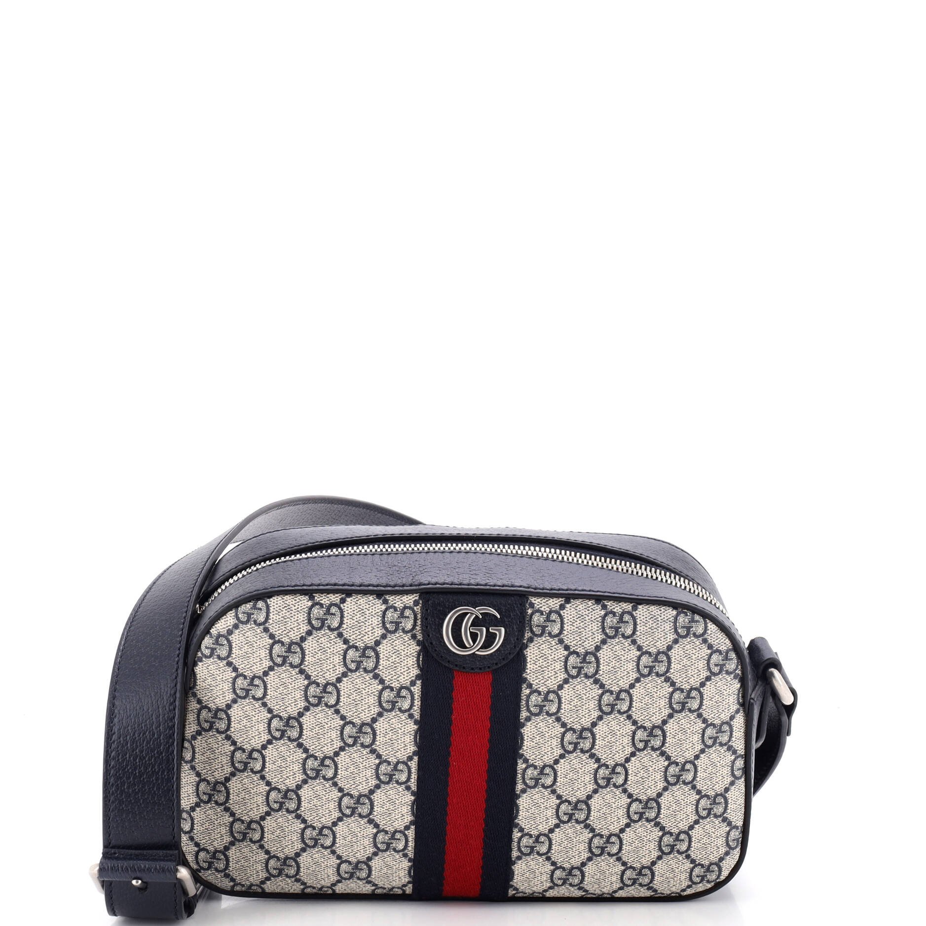 Ophidia Camera Shoulder Bag GG Coated Canvas with Leather Small