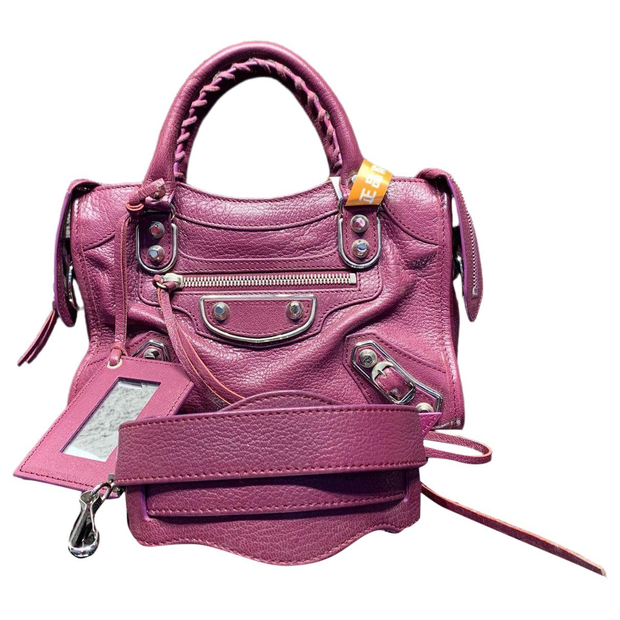 City leather handbag