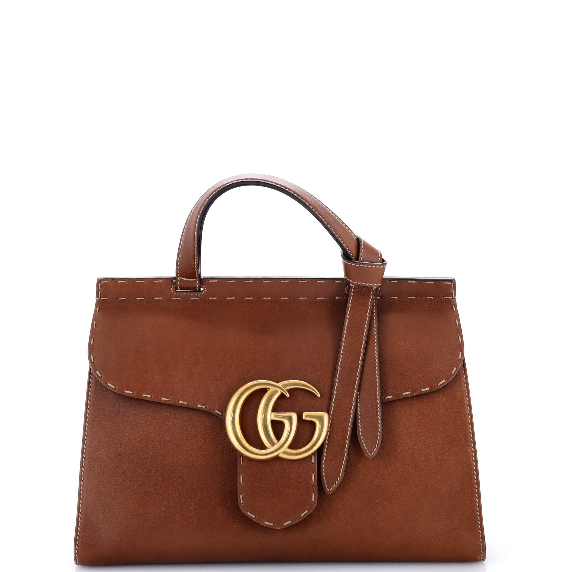 GG Marmont Top Handle Bag Leather Small