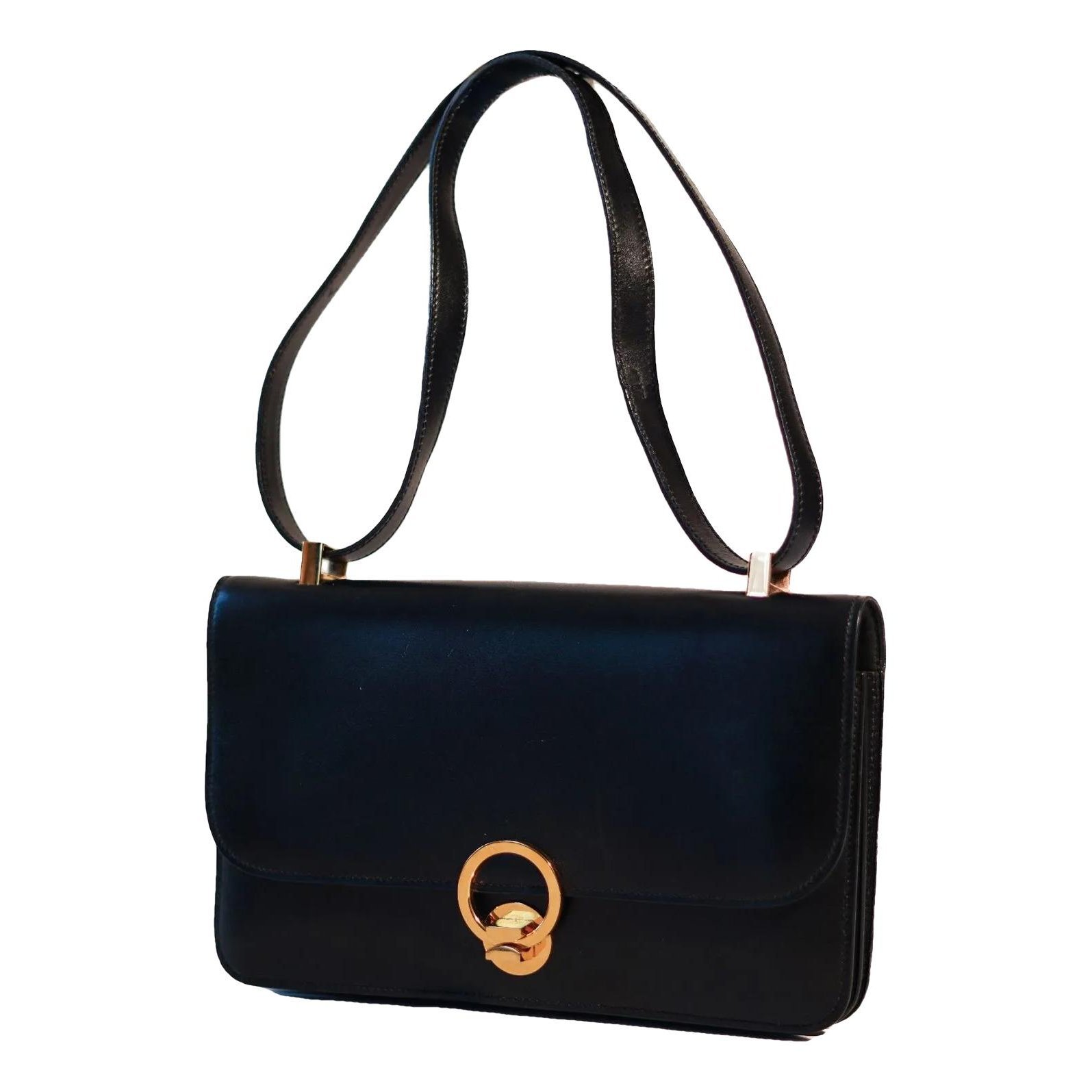 Ring leather handbag