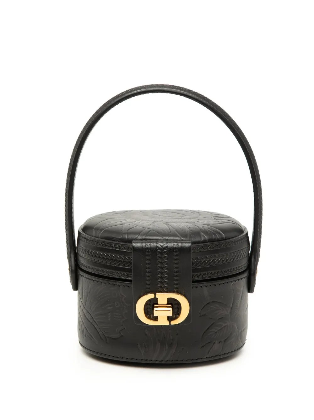 2022 Floral Embossed Calfskin CD Logo vanity bag